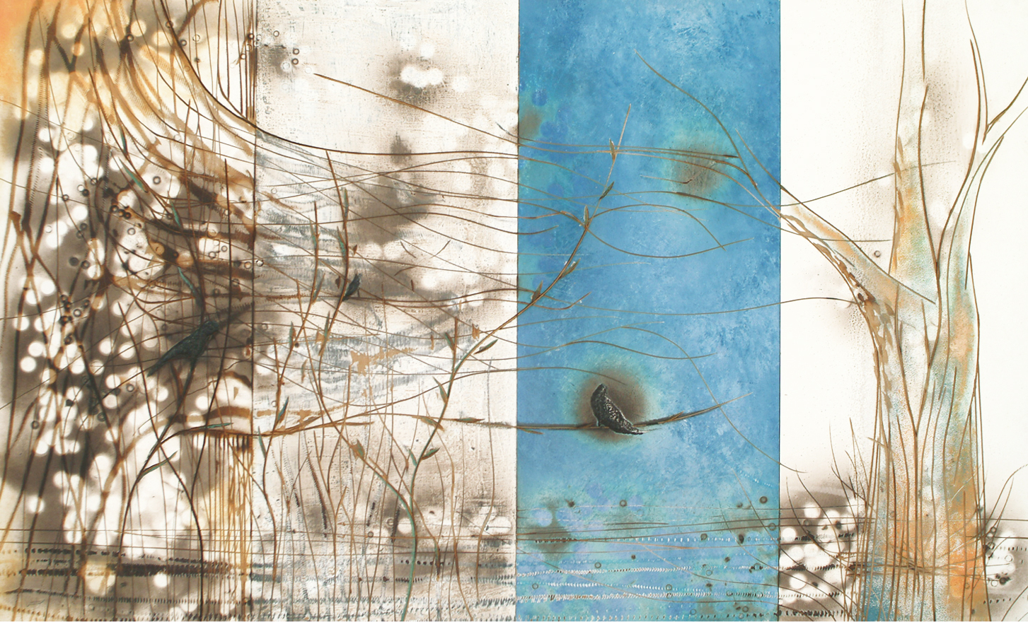 Three Black Birds(106,5 x 168 cm)