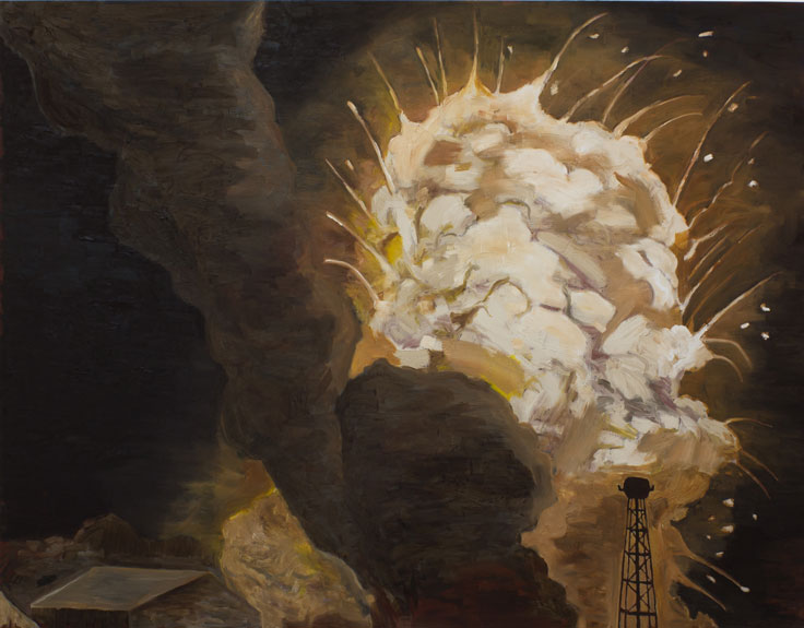 Antares rocket explosion, 2016, óleo sobre tela, 180 x 142 cm