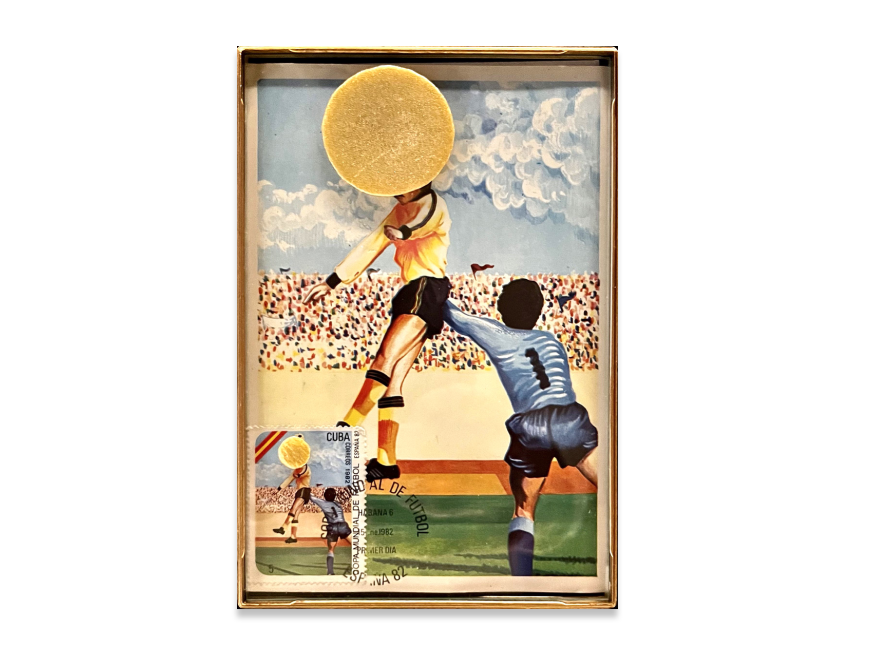 Sun (postcard, golden foam, golden frame)