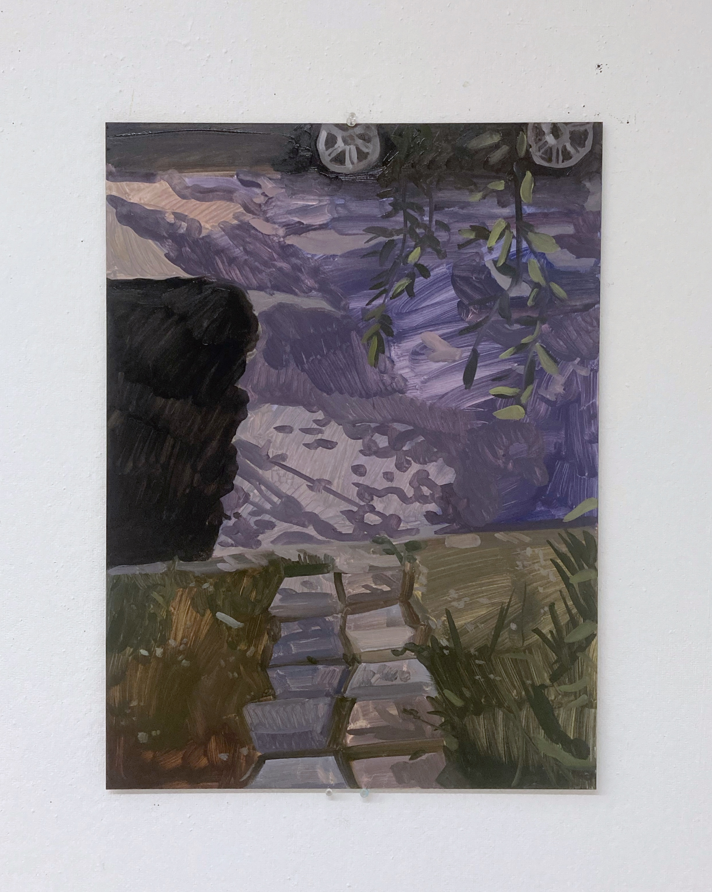 backyard alleyway / oil on panel / 2021