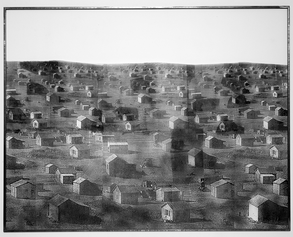 B. Ayala Serfaty, Untitled, 1991, collage of photocopies and domestic dust on rice paper in steel frame, 90x115x0.8cm (photo: Albi Serfaty)