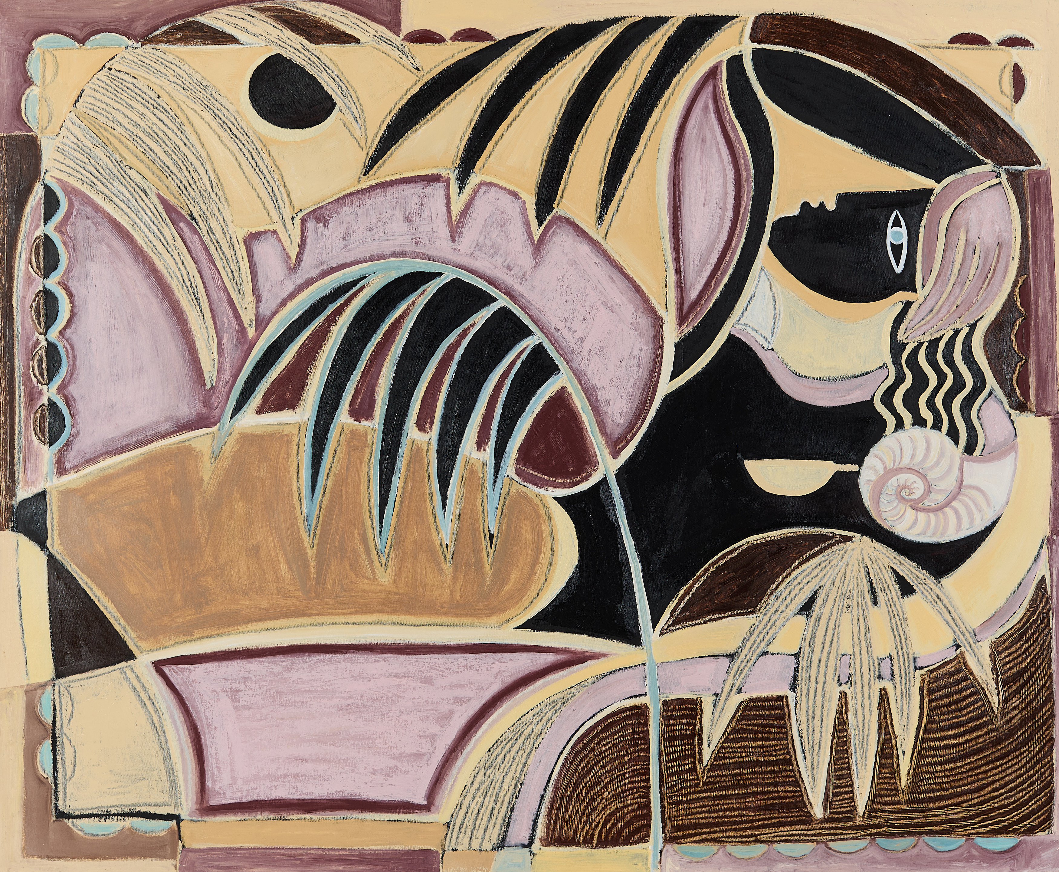 Neptune 2, 2025. Oil on black linen