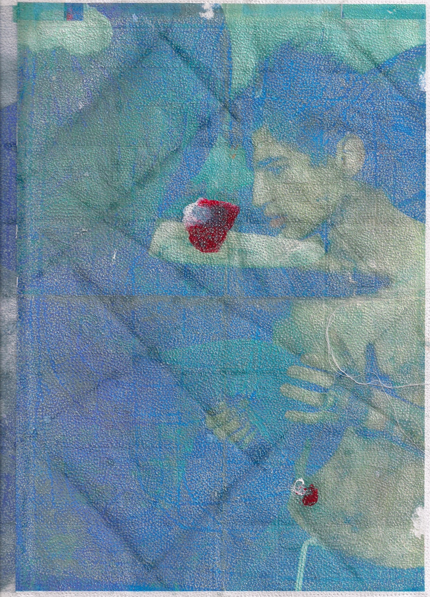  Elephant Boy, 2015/2022 (detail). Perforation on Color Xerox . 30 x 21 cm