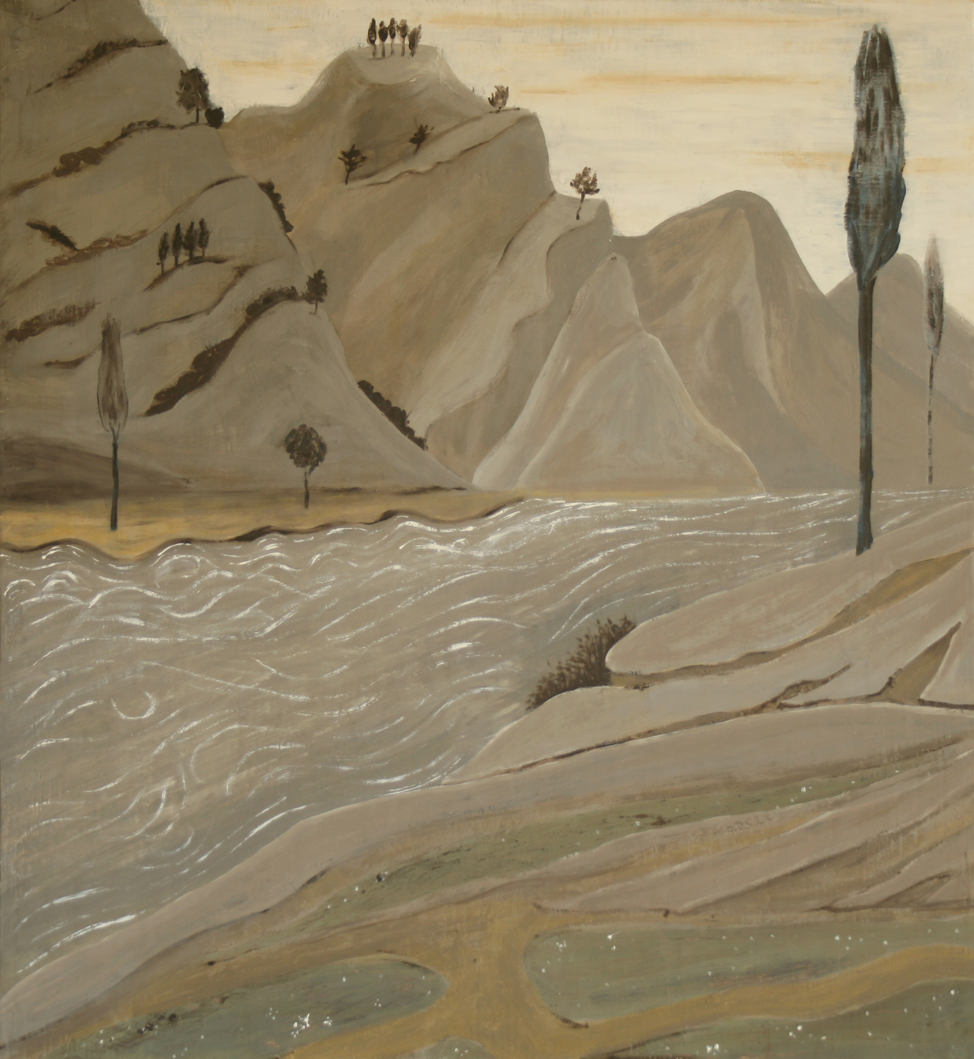 Landscape after an Abduction, 2007, 60x65cm, oil and pigment on gesso panel