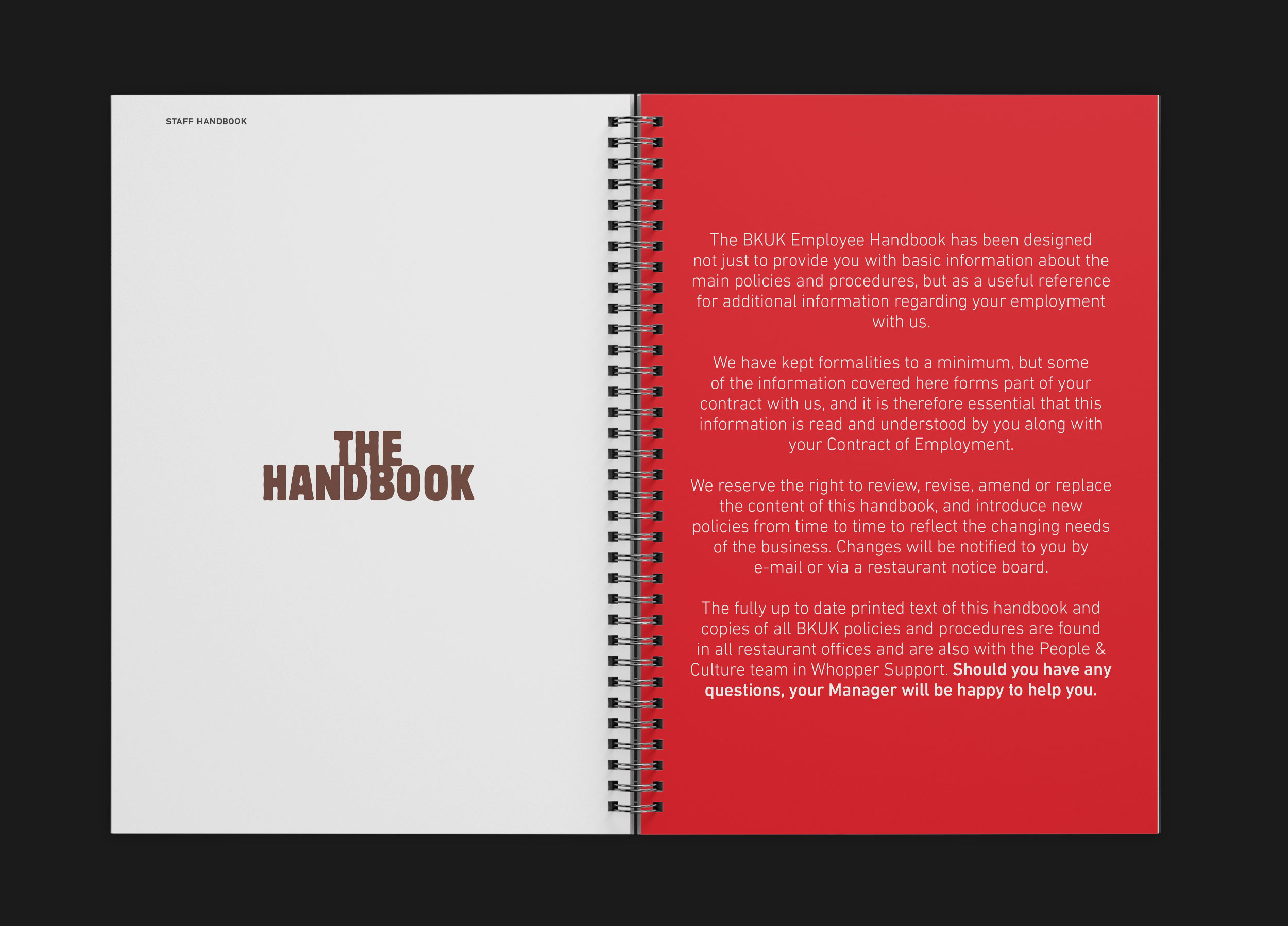 The Handbook By Burger King Pino Design Practice - roblox cafe staff hand book