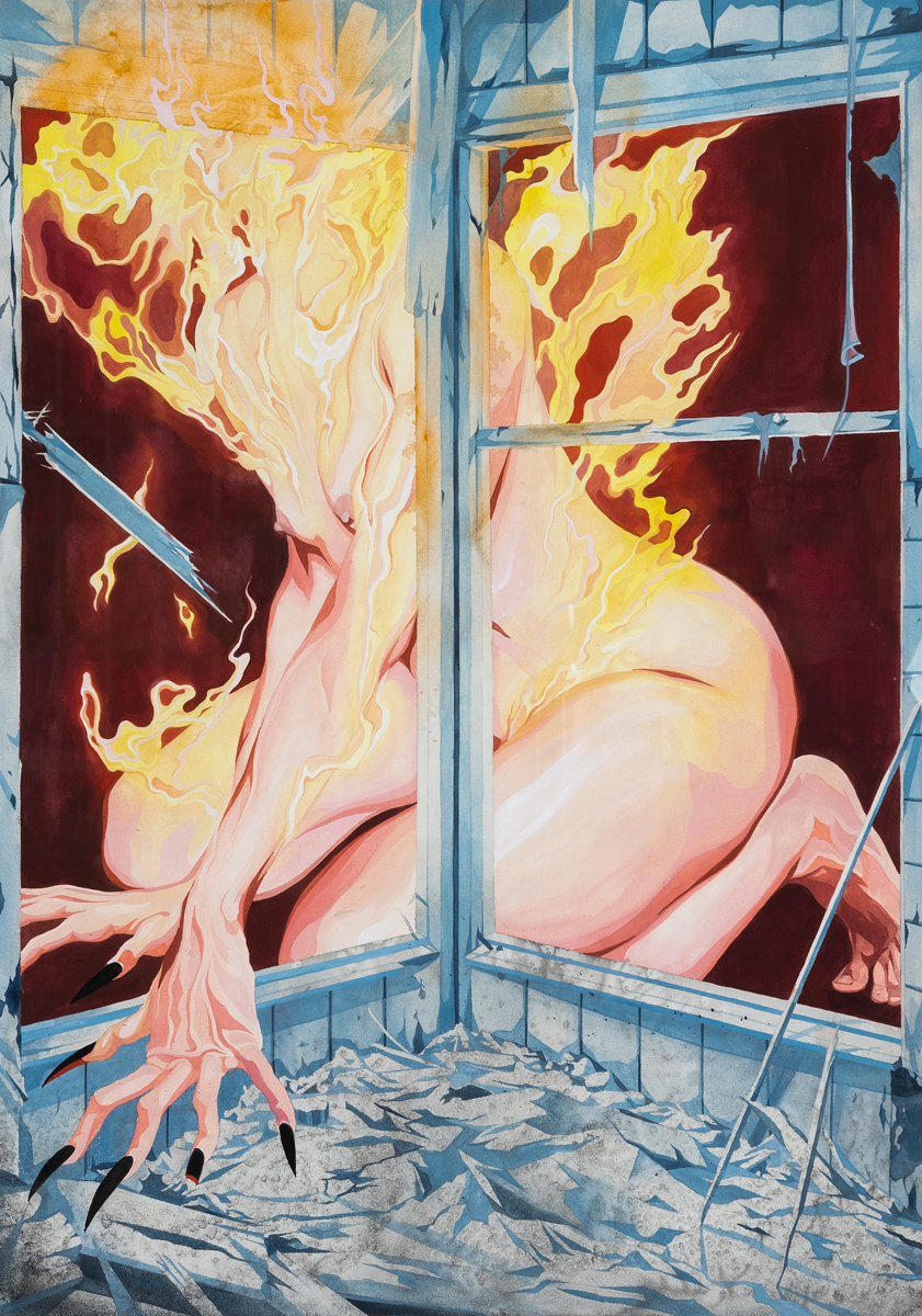 Everything feels accelerated (2021), 42 x 58 cm, watercolor and gouache on paper