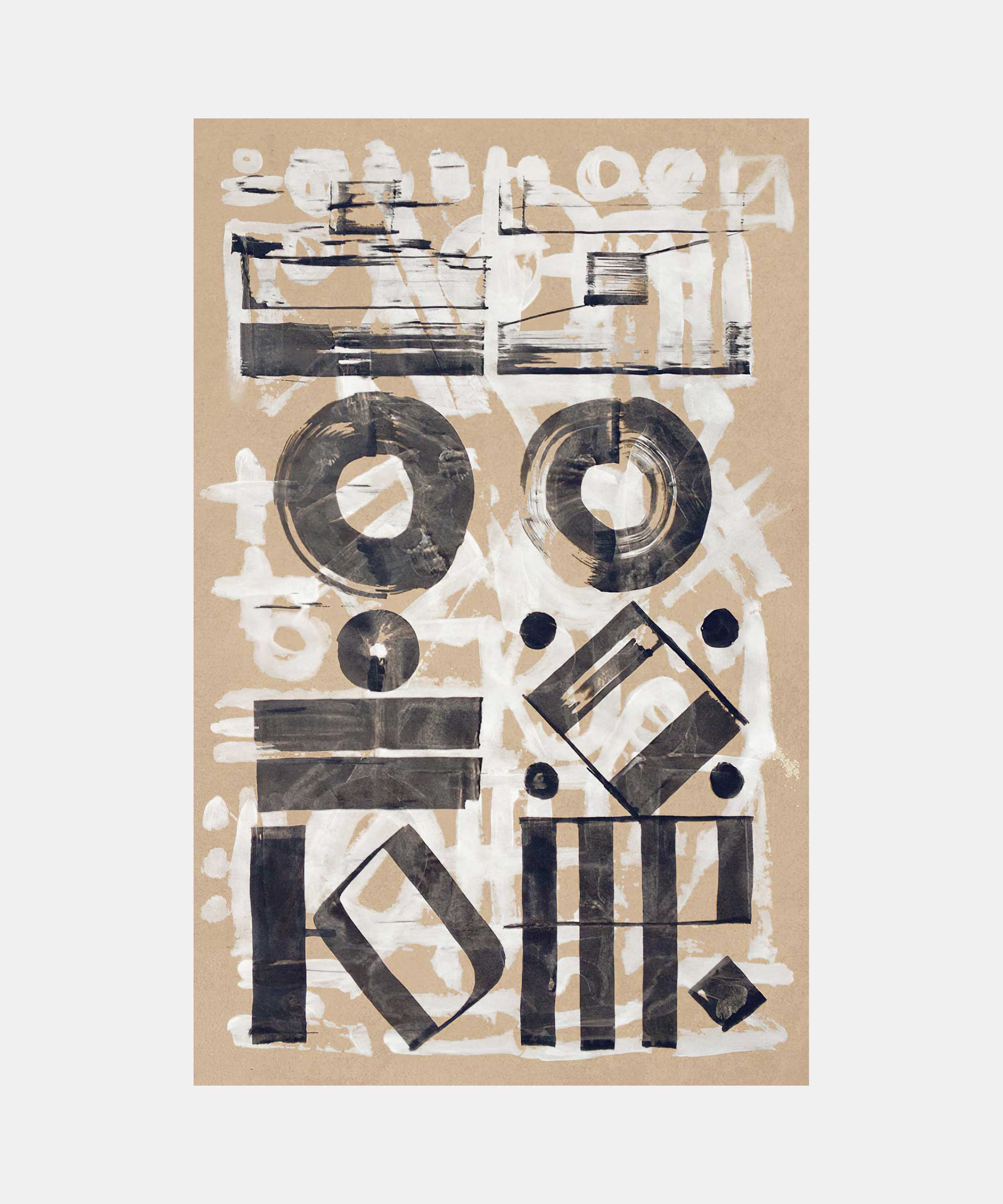 Untitled, 2014. Acrylic and ink on kraft paper, 70&#160;x&#160;110&#160;cm.