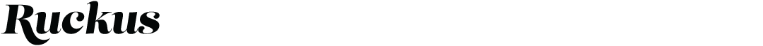 Ruckus logo in black lettering