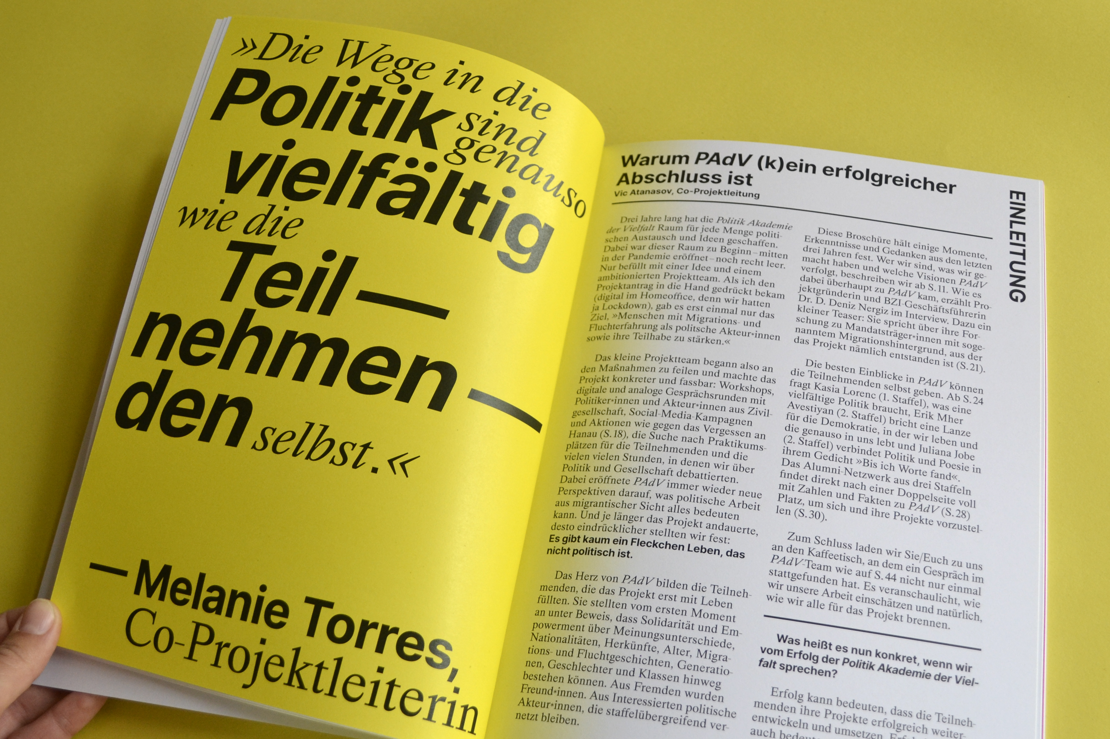 Brochure for Politik Akadmie der Vielfalt (BZI)  Berlin, 2023