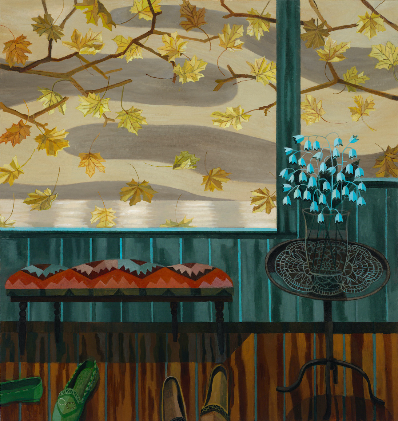 Gail Spaien, 'Falling Eventide', 2025, Acrylic on linen, 34 x 36 in.