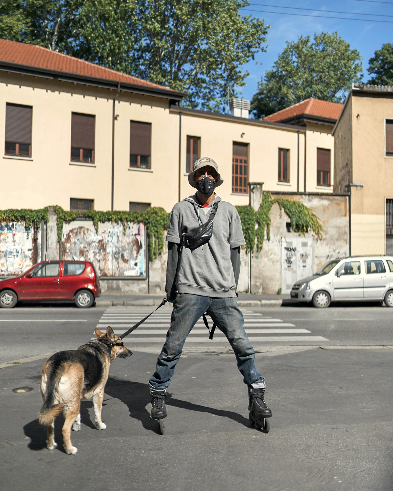 Carlo and His Dog, Milano, May 2020