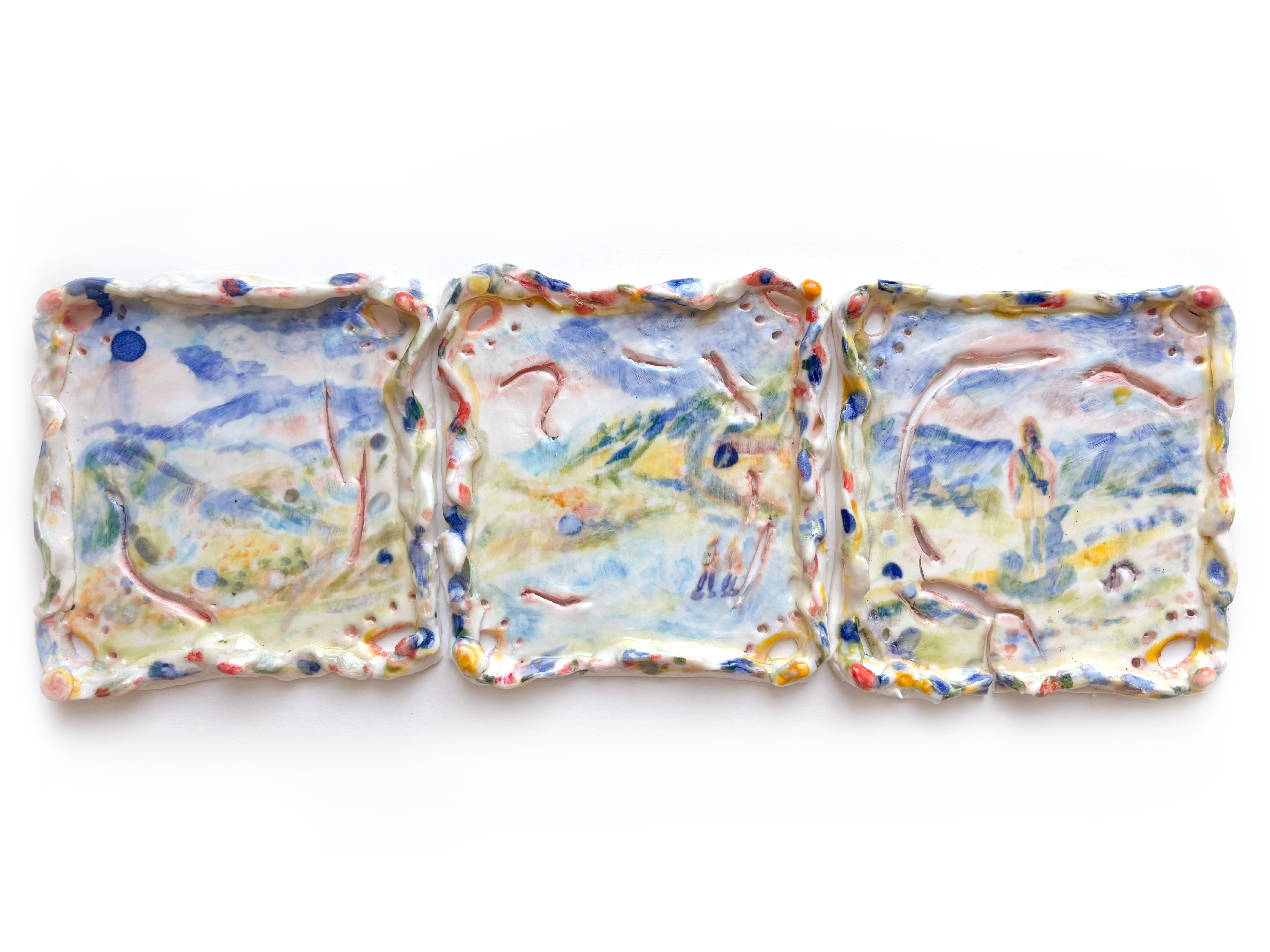 'Hiking in the Alps', glazed porcelain, 2025