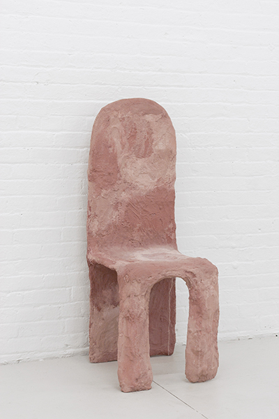 Seat Figure, 2016, concrete, pigment, burlap, construction steel mesh