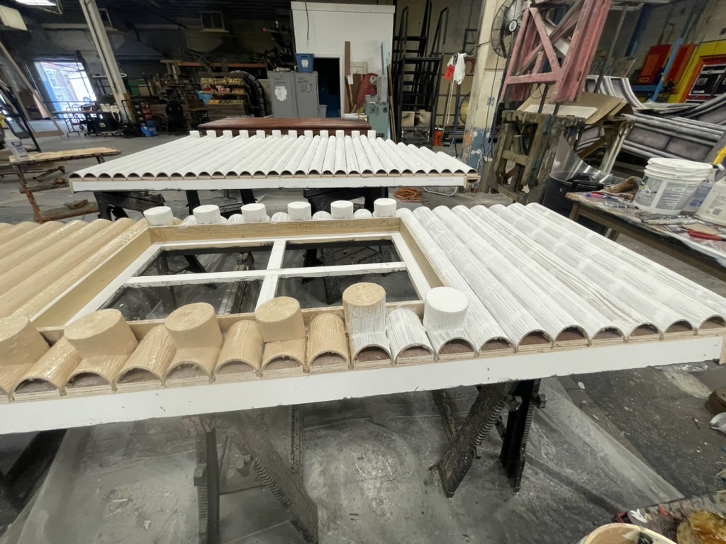 Adding wood texture to cardboard tubes