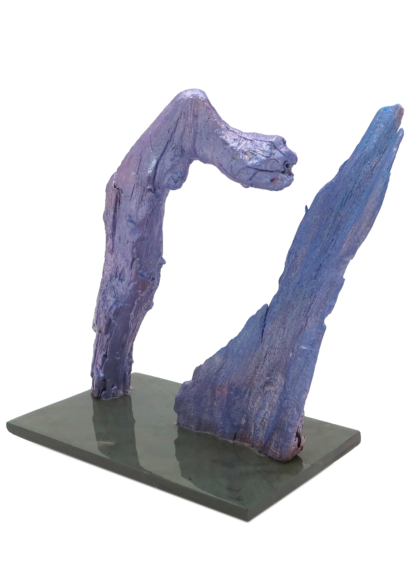 Amethyst Award, metallic calligraphy ink on wood with slate base and resin