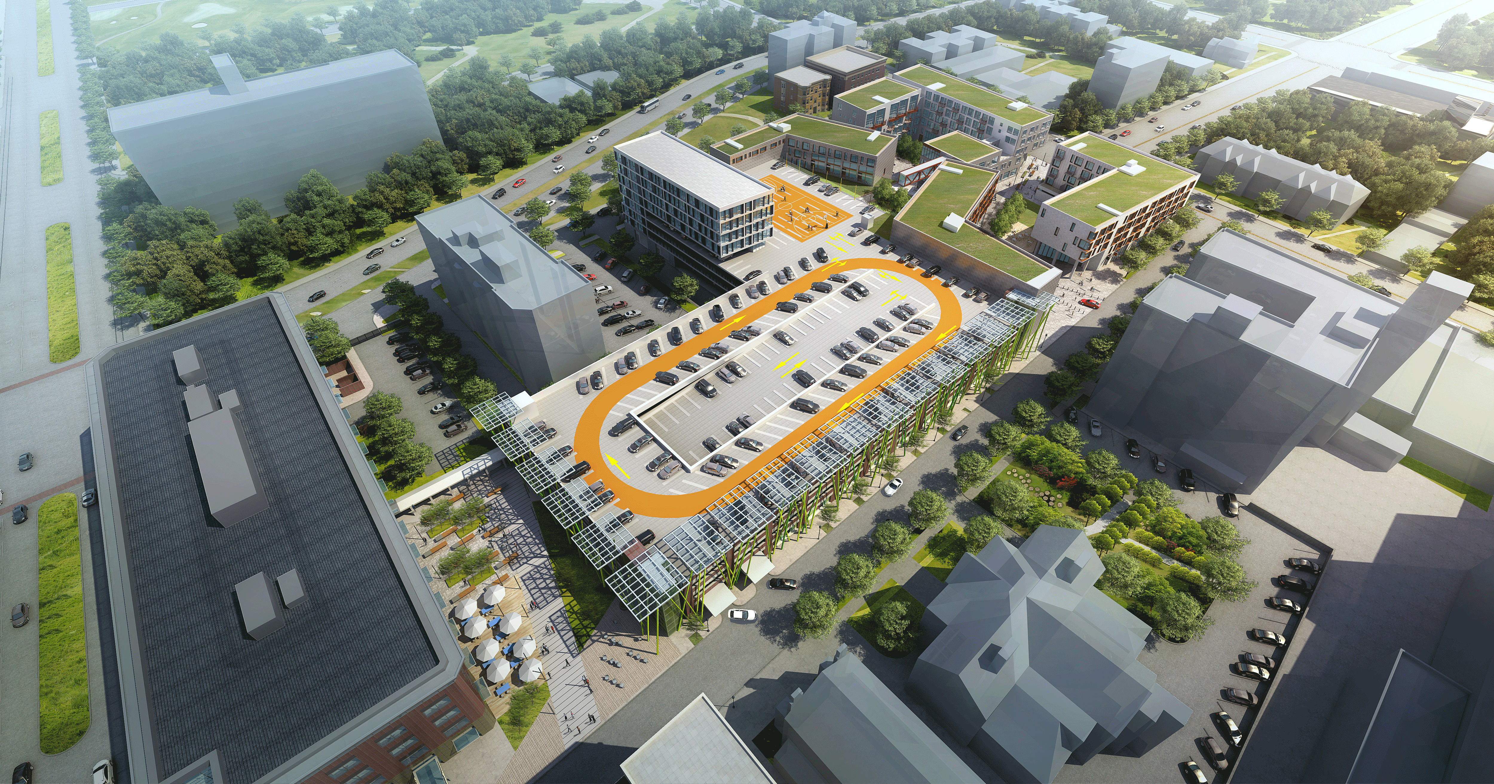 Aerial View from NortheastRendering © Hard Rock Digital Technology Co. LTD
