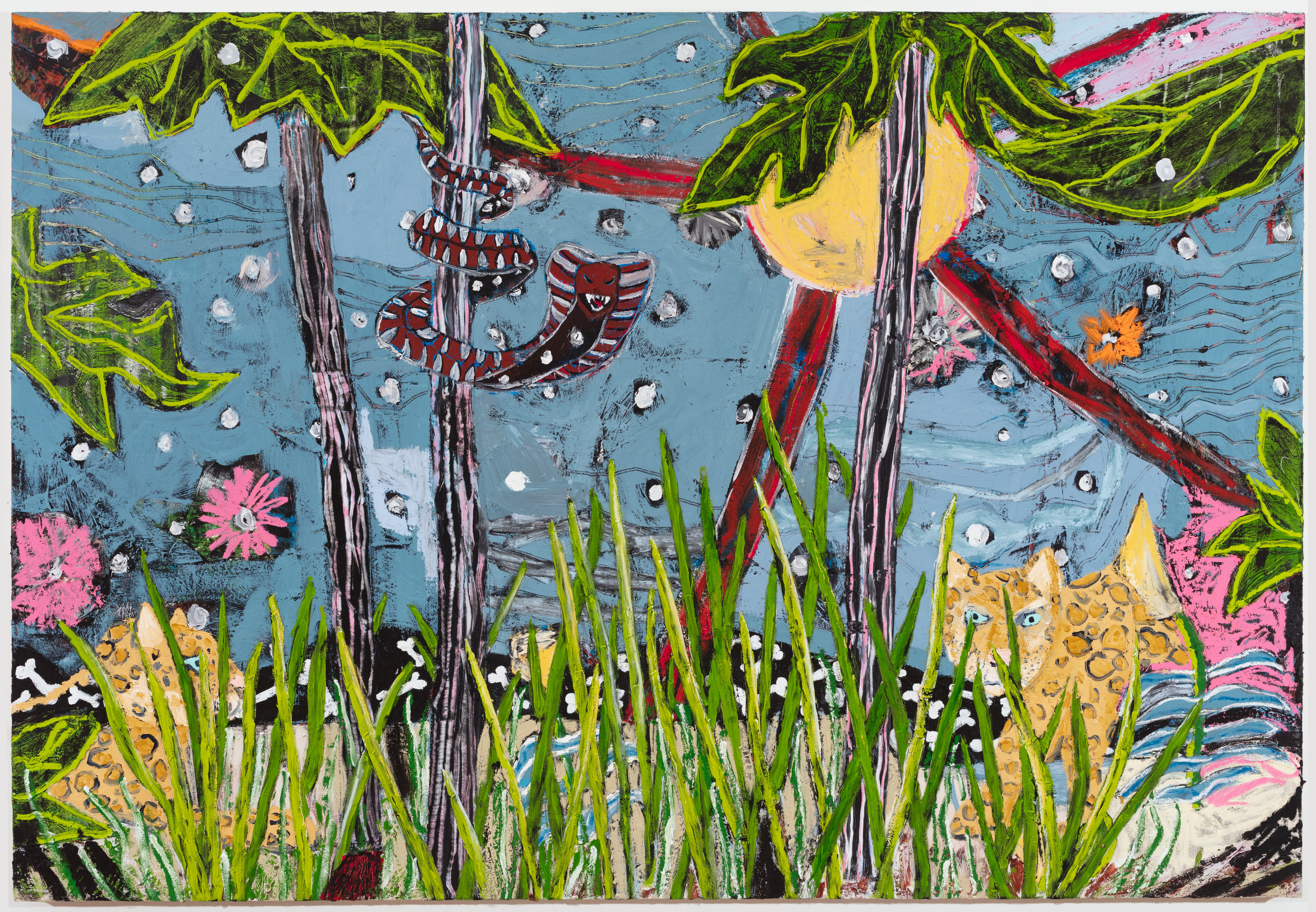 Bonesoil and canvas collage on panel58"x85"