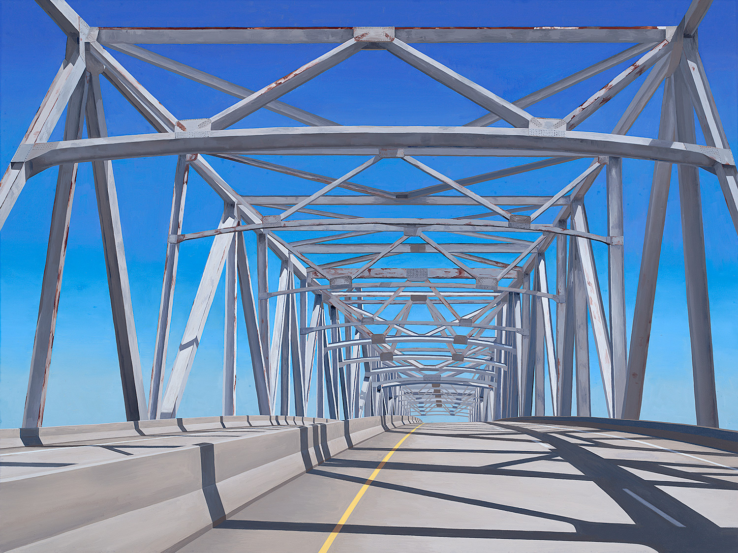 Bridge in Louisiana, oil on hardboard 30x40"