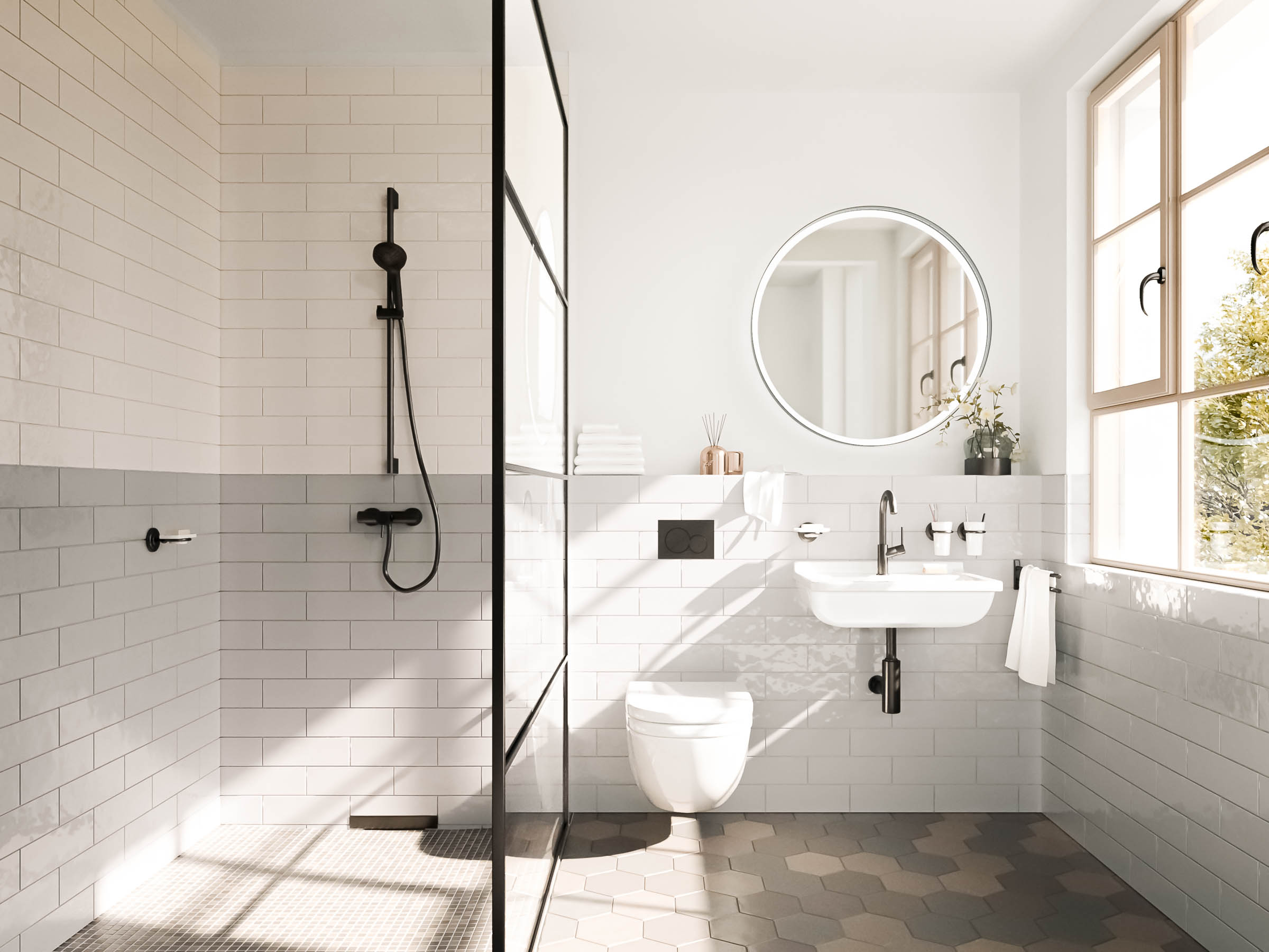 Rendering of the Bathroom of the housing project LUK in Krailing.