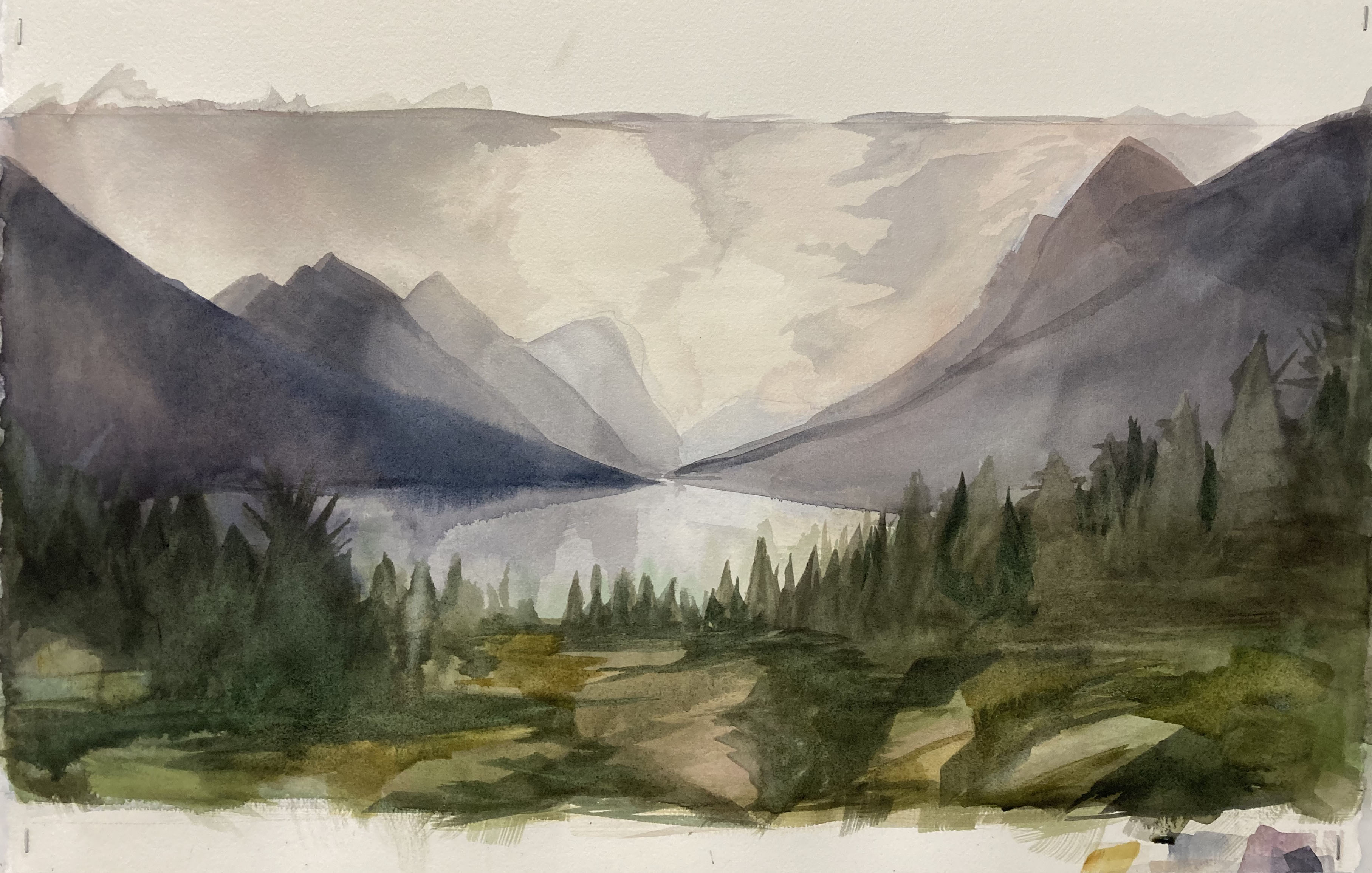 Landscape, Watercolor, 2022