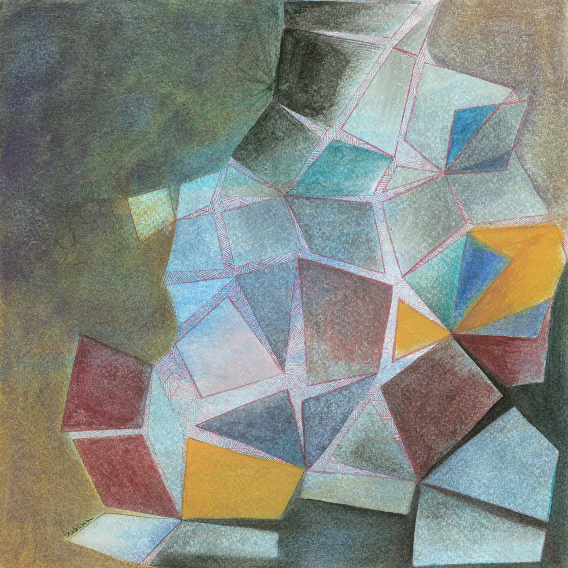 Some Boxes / mixed media on paper