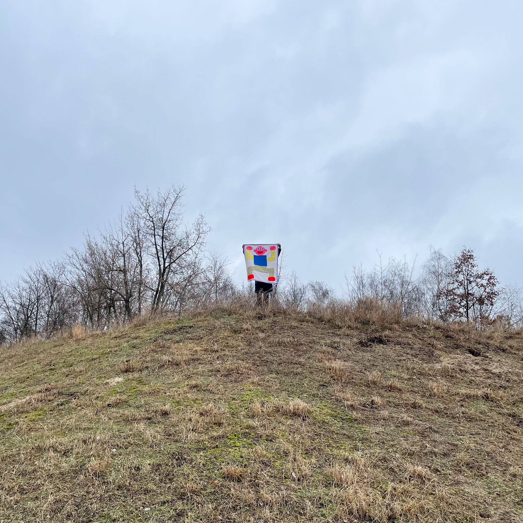 Maennchen (2022), Hand sewn wall hanging, 85 x 109cm