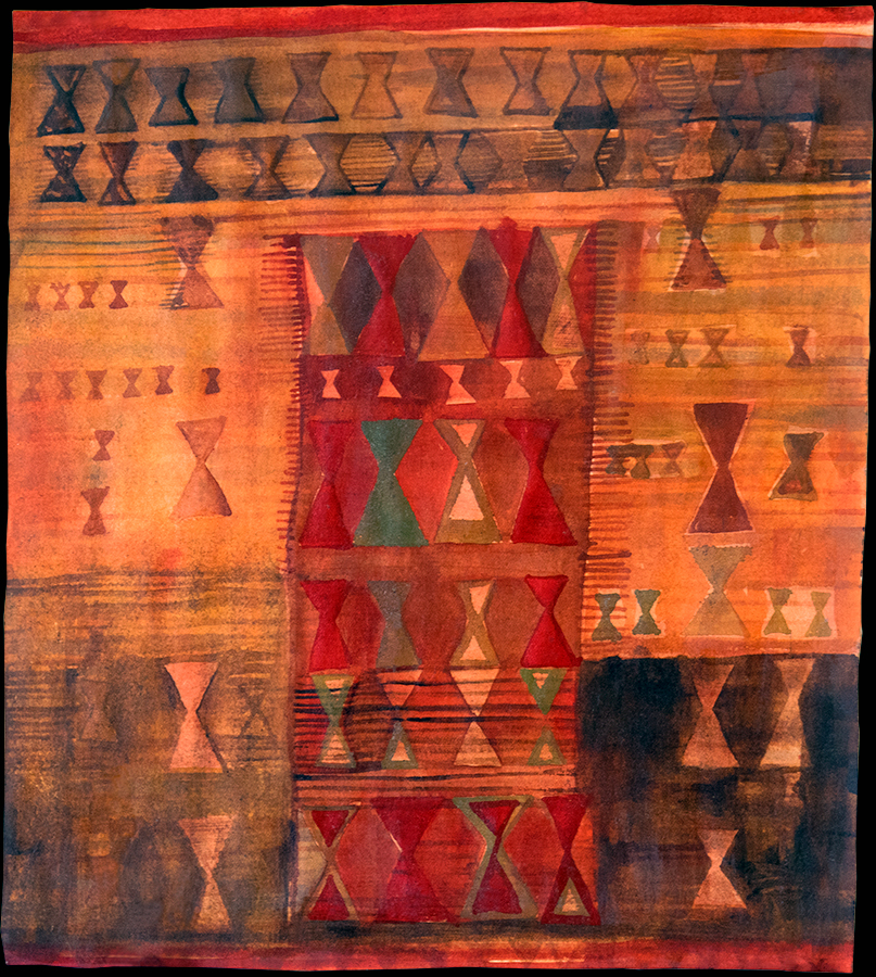 Design for handmade carpet. Gouache. Painting on cardboard. 1960's