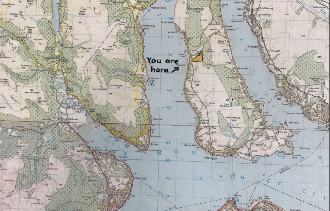 A map of Cove Park’s position in Argyll and Bute
