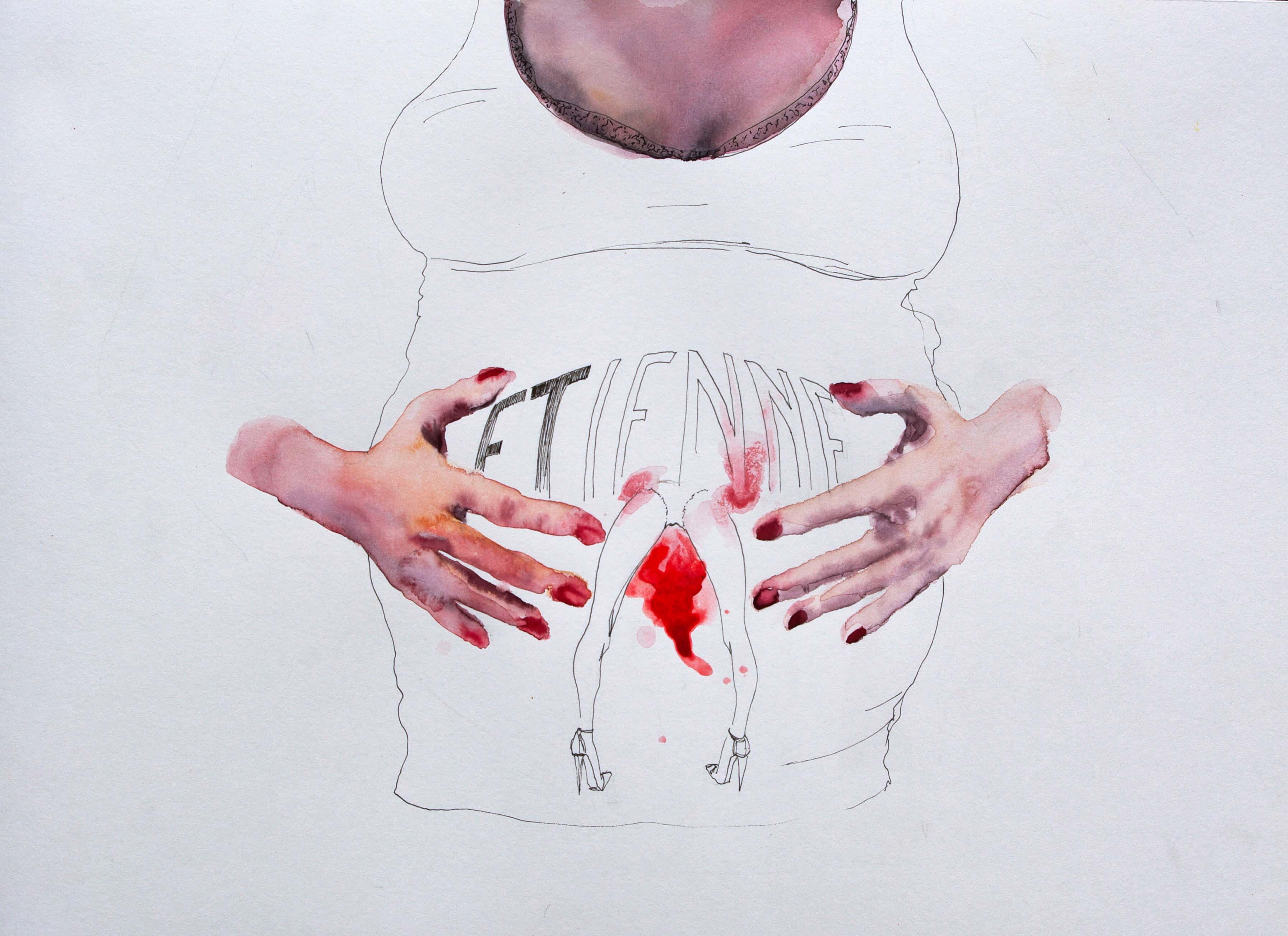 Pregnant,  29,7 x 42 cm, techniques mixtes, 2010