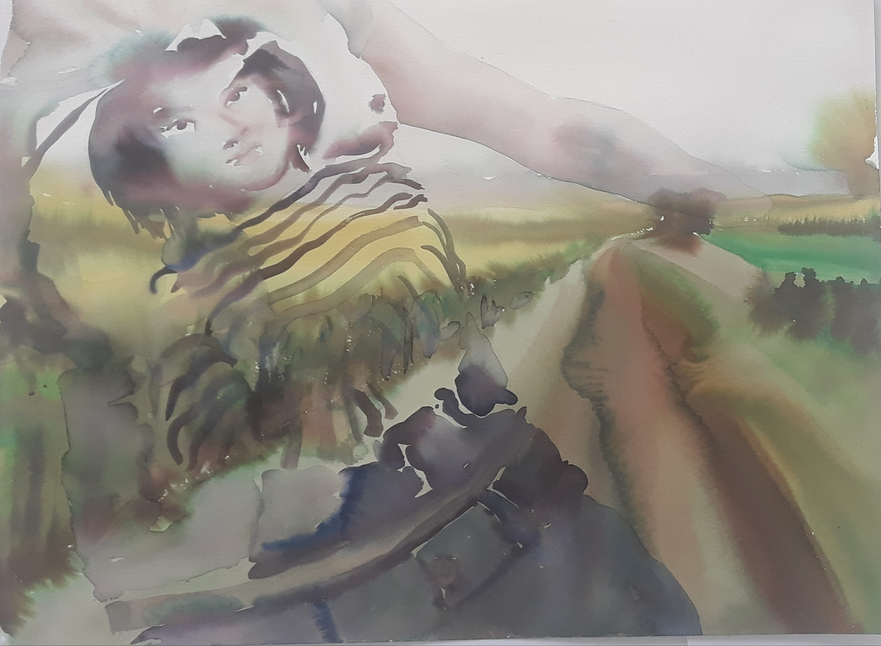 Lizières, aquarelle, 42x65cm, 2019