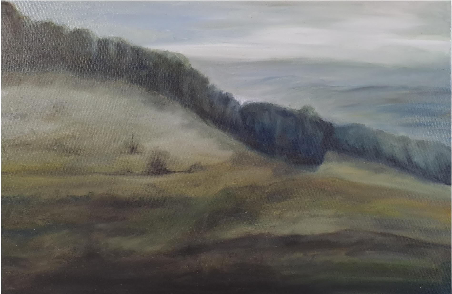 Am Am Sarnersee, 201940 x 60cm, Öl auf MDF