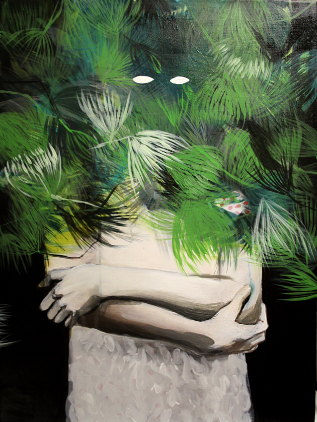 Behind a plant, acrylic on canvas, 60/50 cm