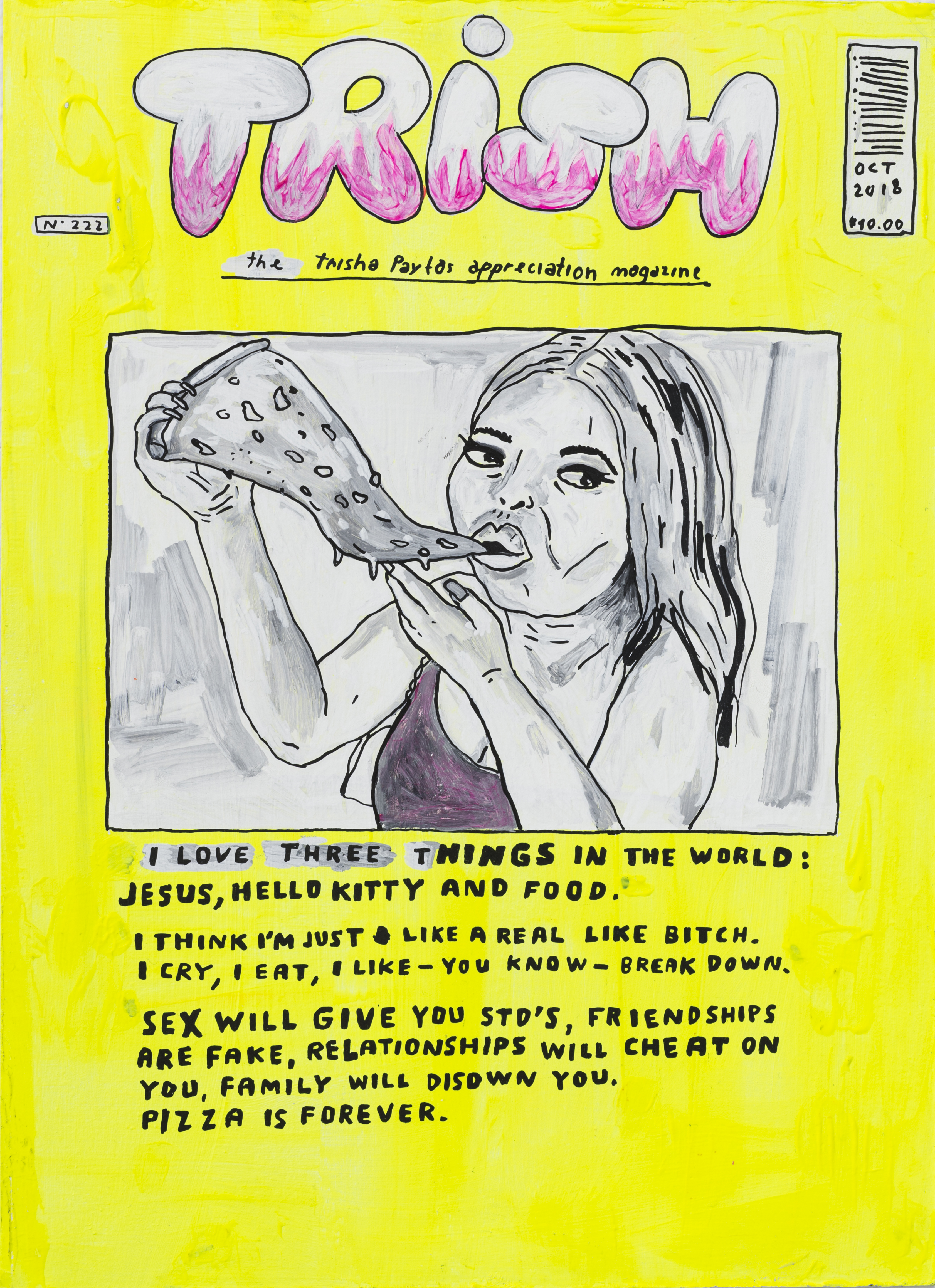 Newsflash series. 2018 Acrylic on pressed cardboard