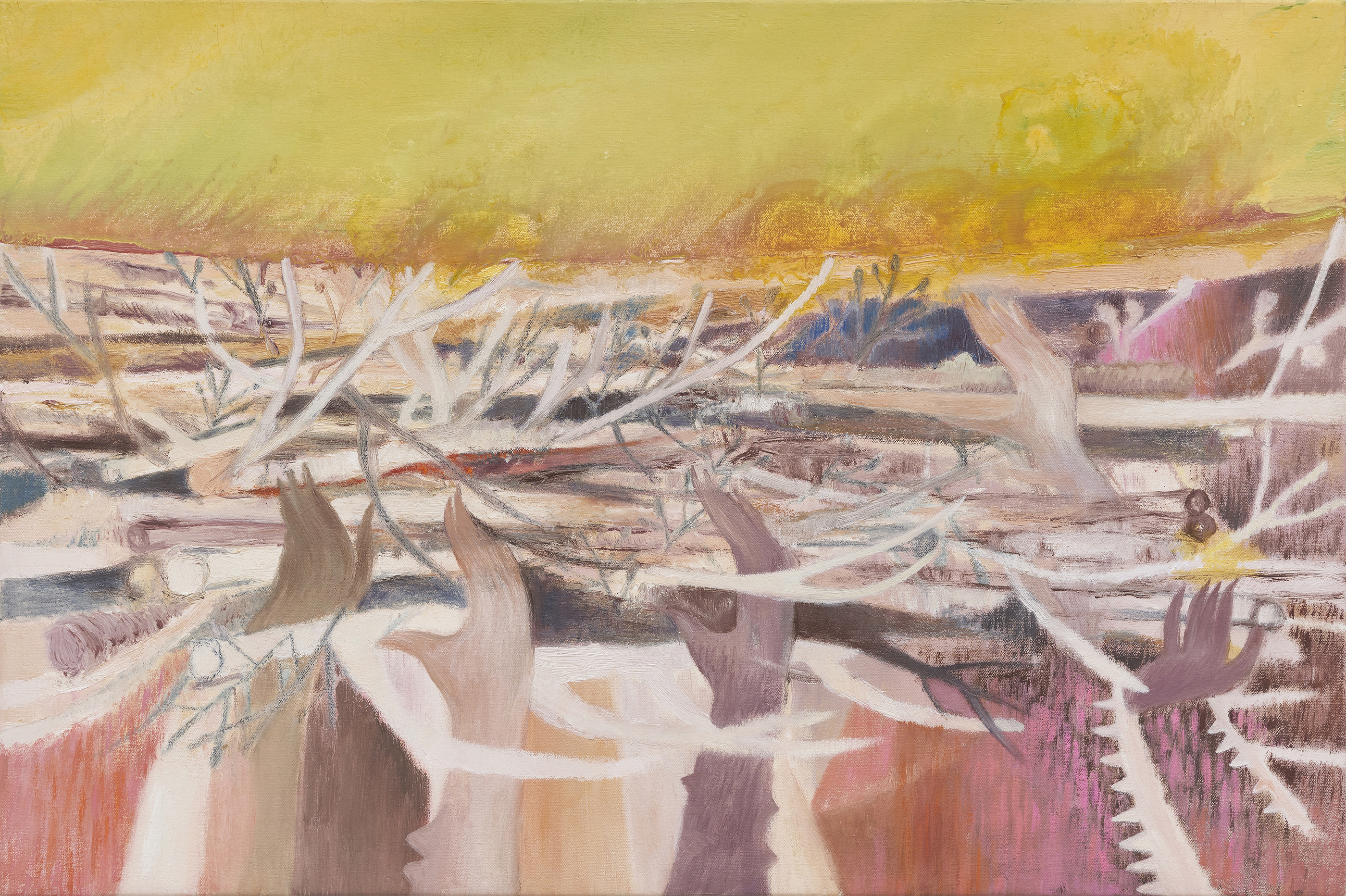 Ash Meadow, 2025, oil on canvas, 18 &times; 27 IN