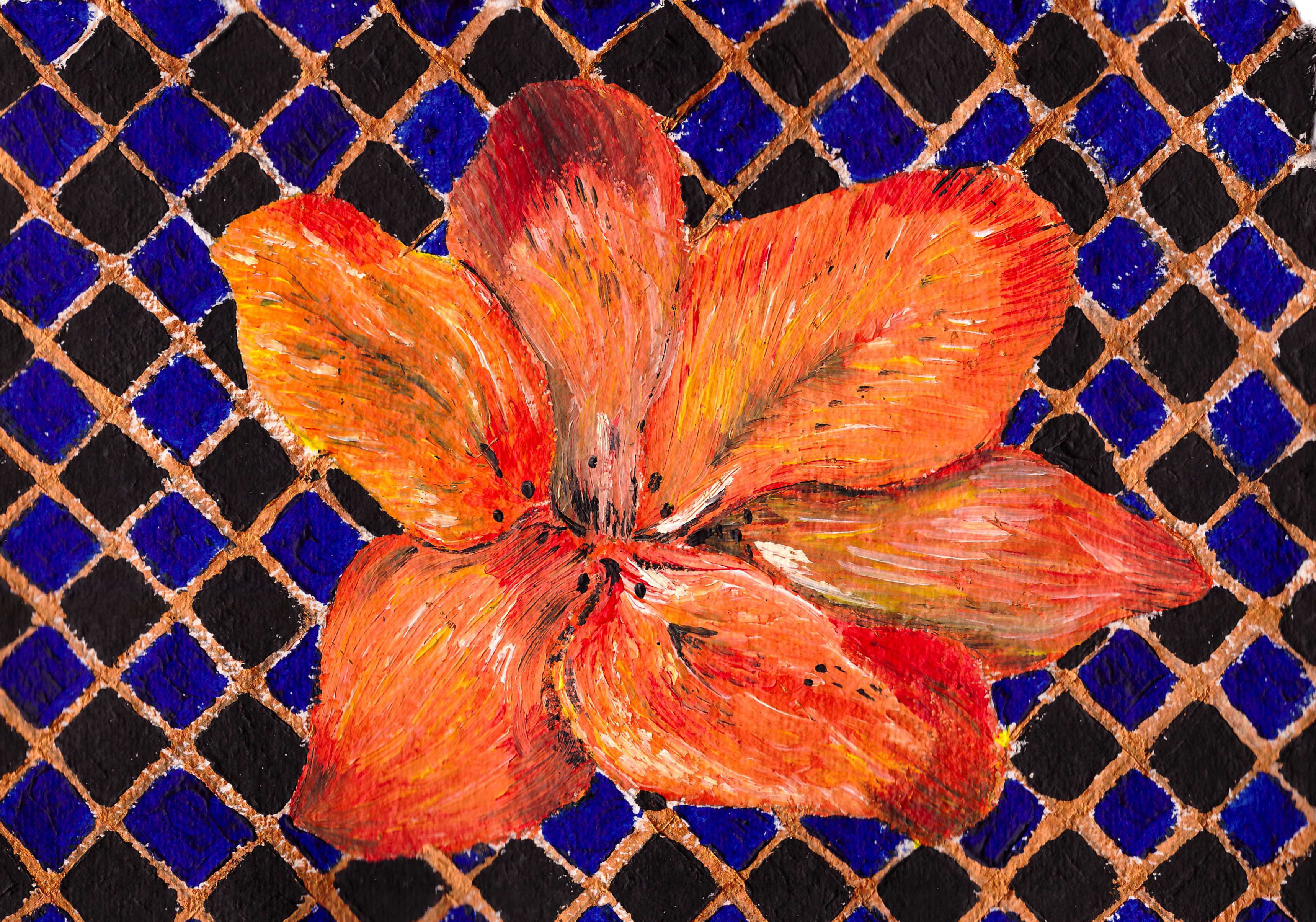 Portrait de fleurs,2016,acrylique,20x29cm