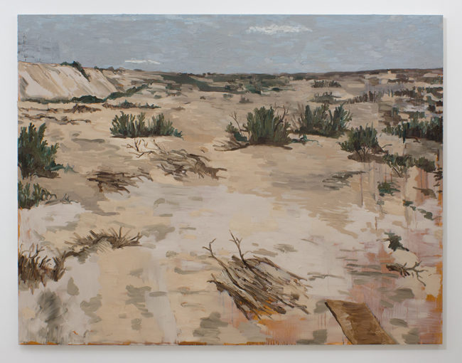 Paisagem com arbustos, 2016, &oacute;leo sobre tela, 140 x 180 cm