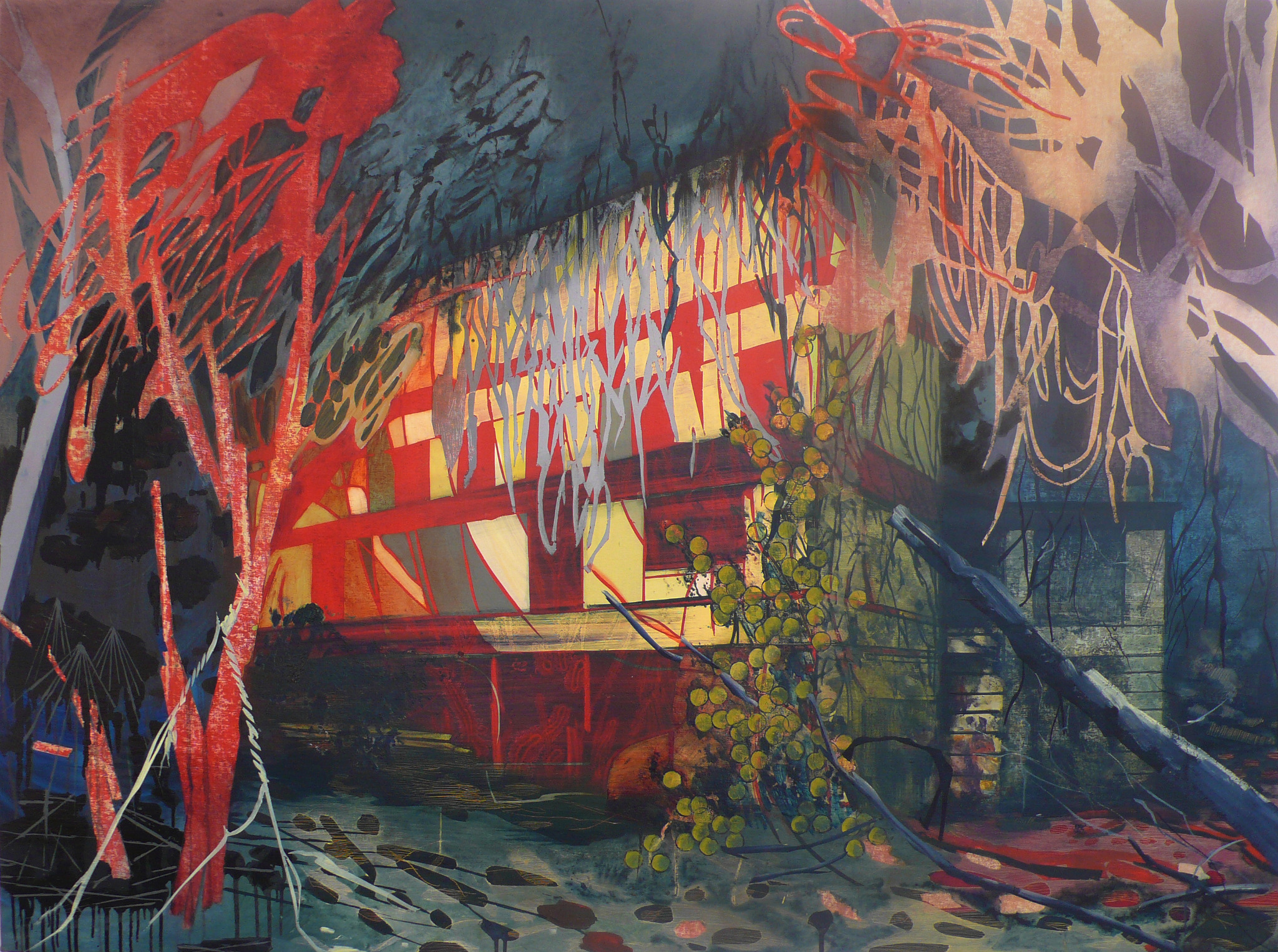 Admiral's Row II, Acrylic and Oil on canvas, 45"x61" 2011