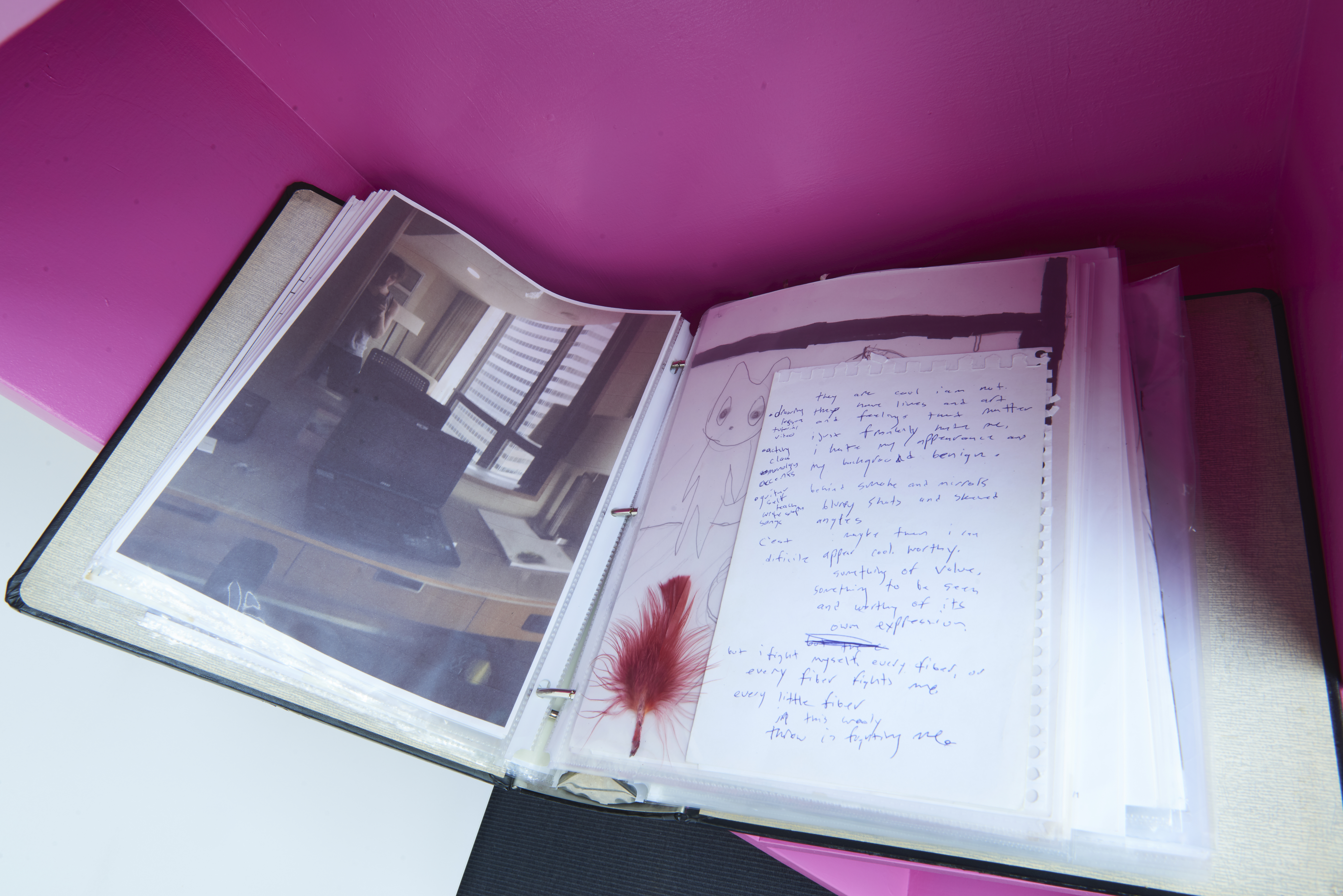 "Tickle Evidence Binder", 2020, binder with emails