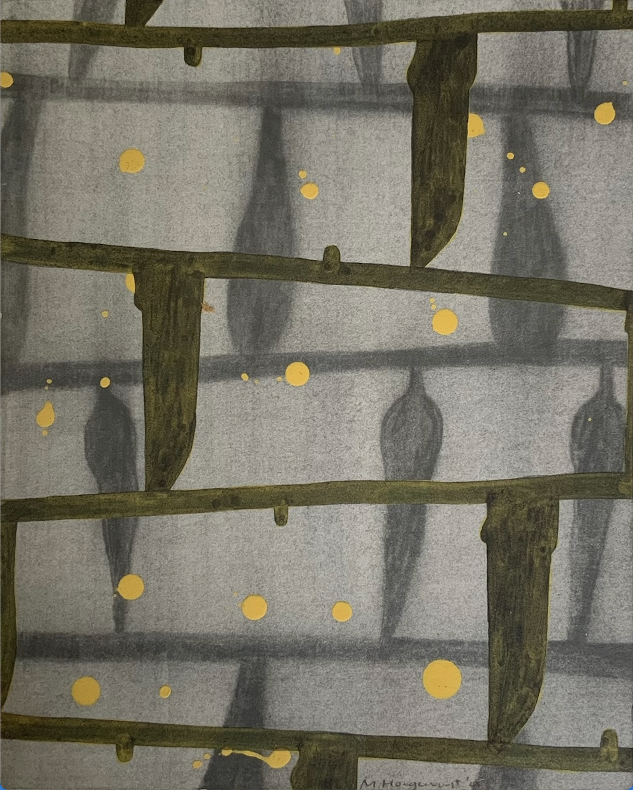 'Raining Music' (collector's title), 2005, mixed media on paper, 20 x 16 cm, private collection