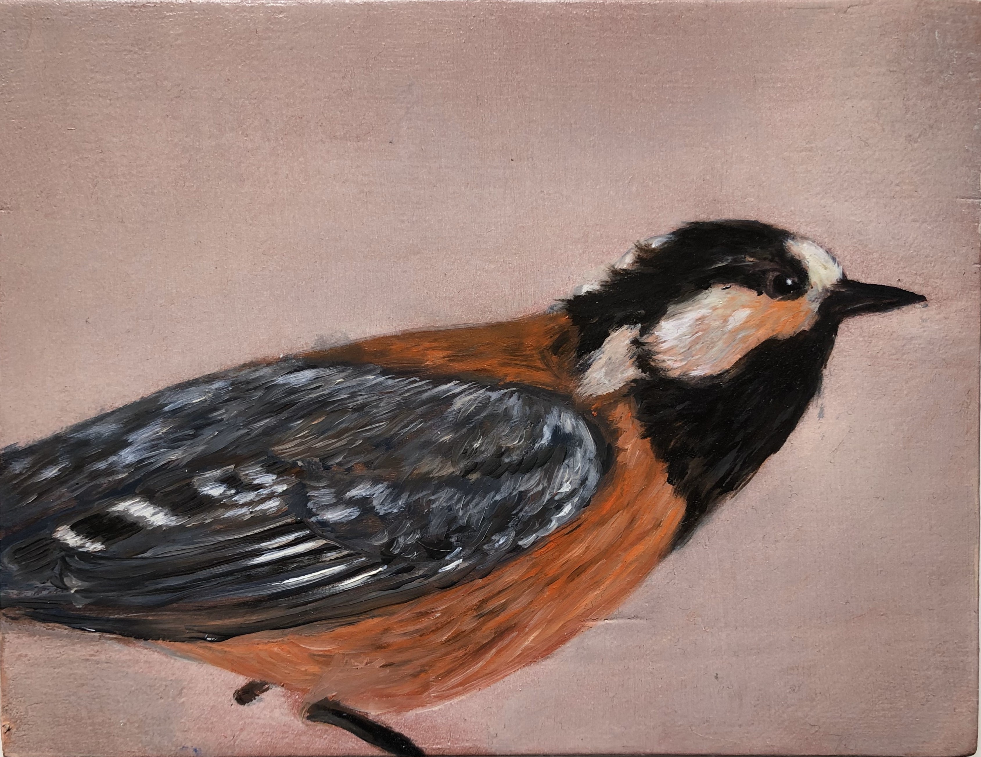 Il bracconiere è ancora vivo - Oil on wood - 14x18 cm