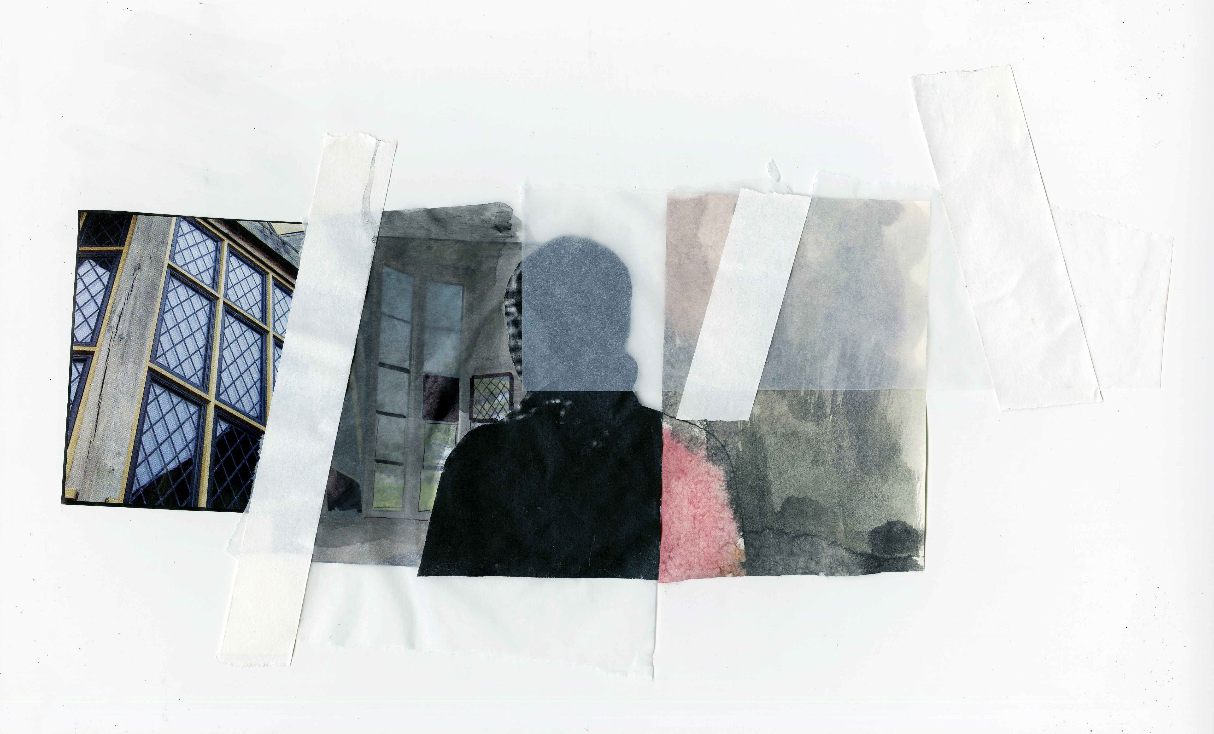 Gaze, 2017, 4 x 12 in, Found and mixed media