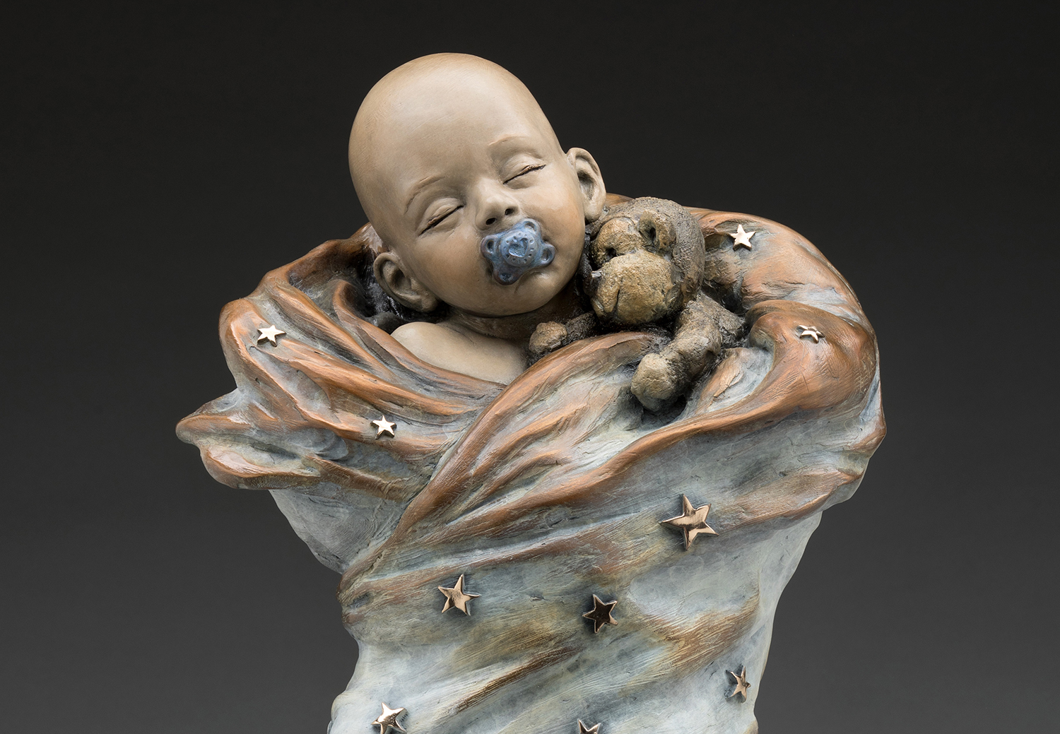 Swaddled Star Medium Frontal View by Angela Mia