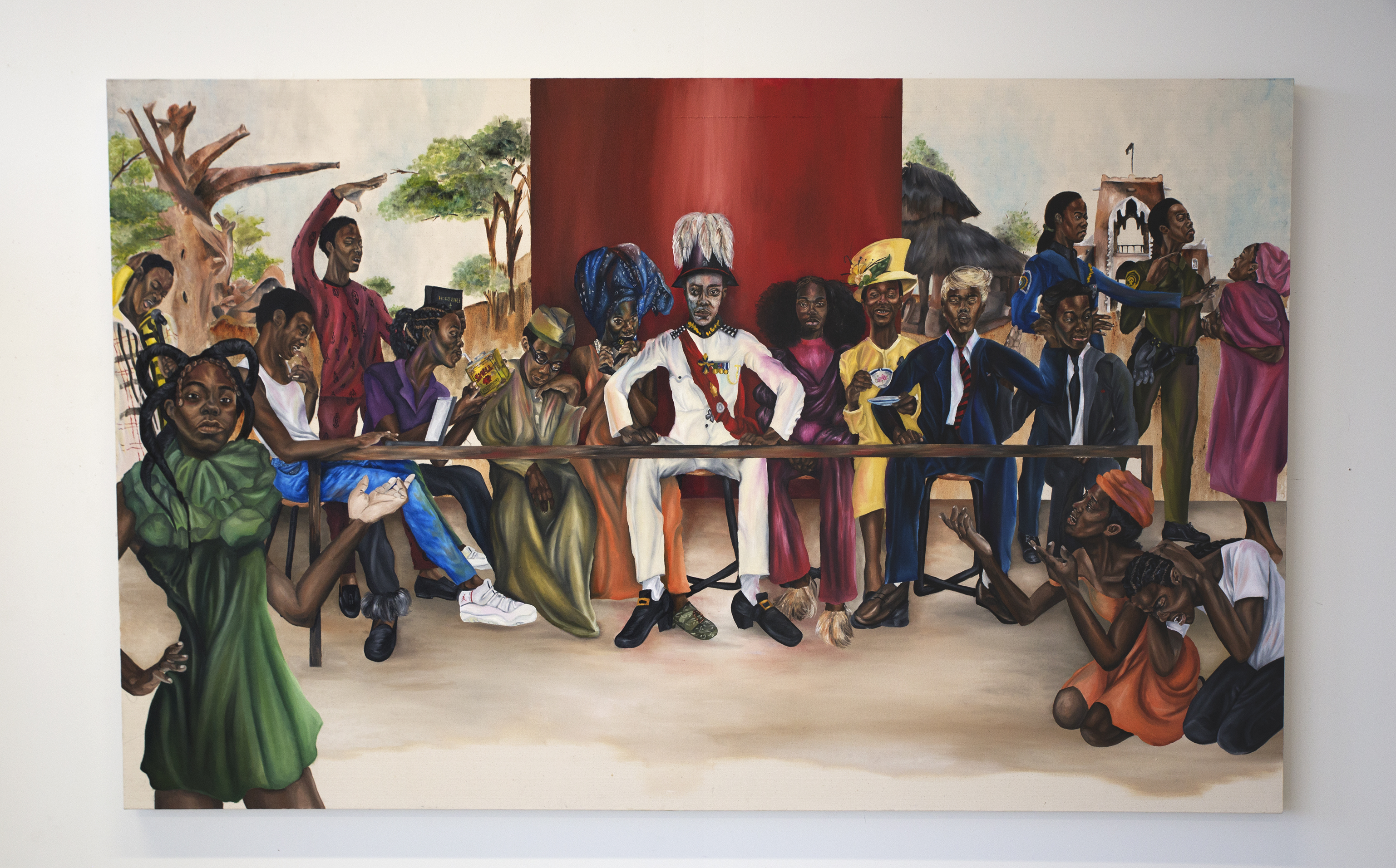 The last supper: The very last piece of the national moi-moi, 2019, oil on canvas, 5ft x 8ft