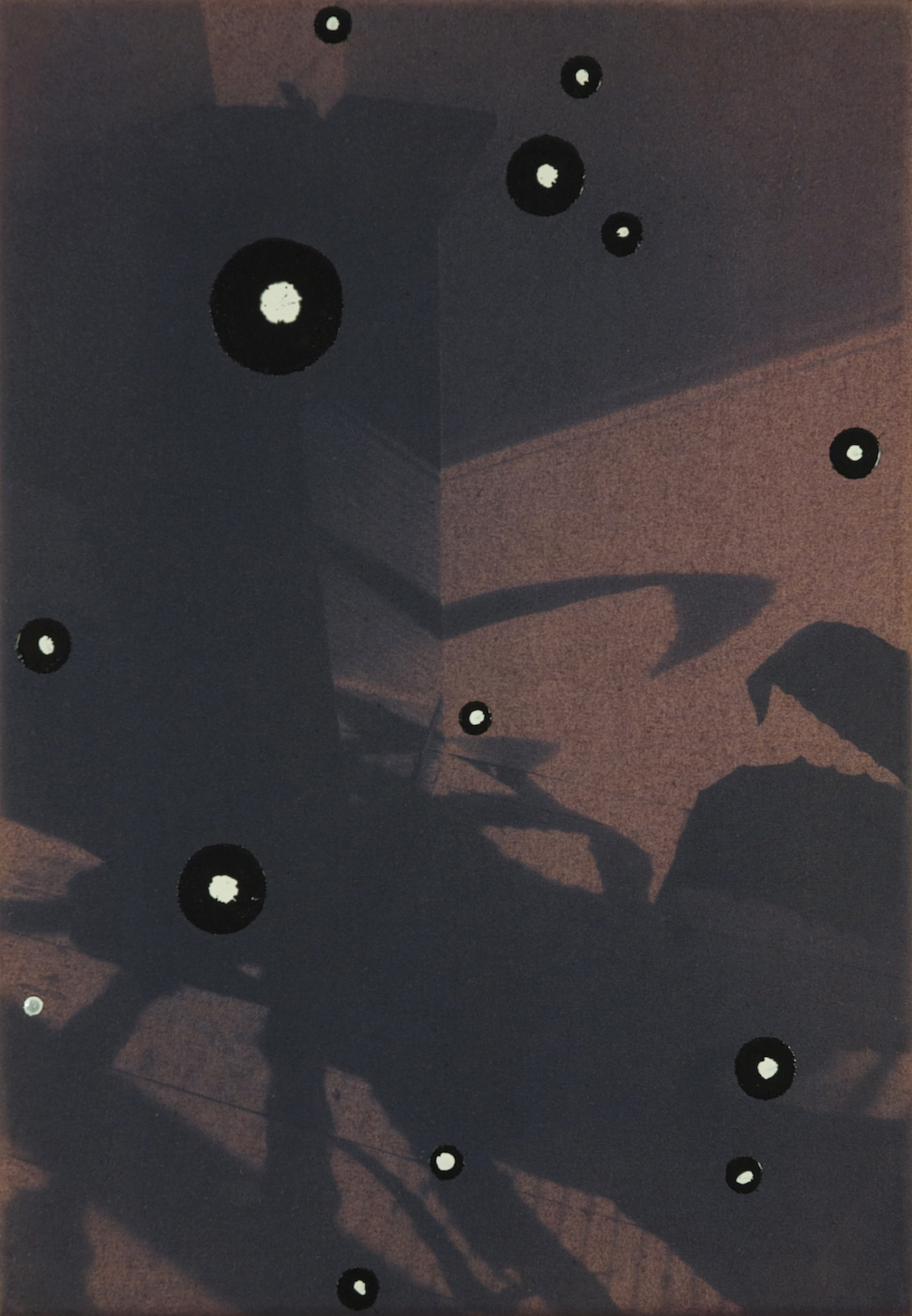 Untitled 2014, cyanotype, acrylic and alkyd on canvas, 36 x 25 cm