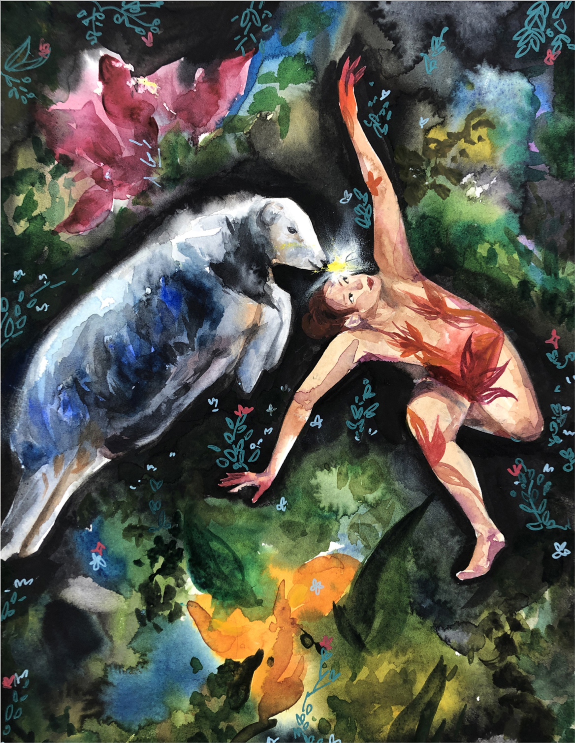 STAGES OF COLONIZATION, watercolor, 2020