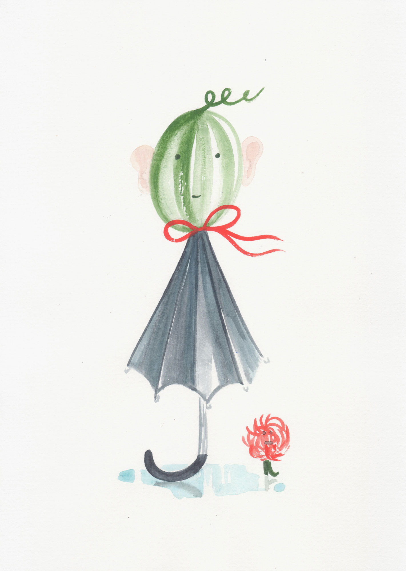 "Umbrella", 2022, paper, watercolor, 21x29cm