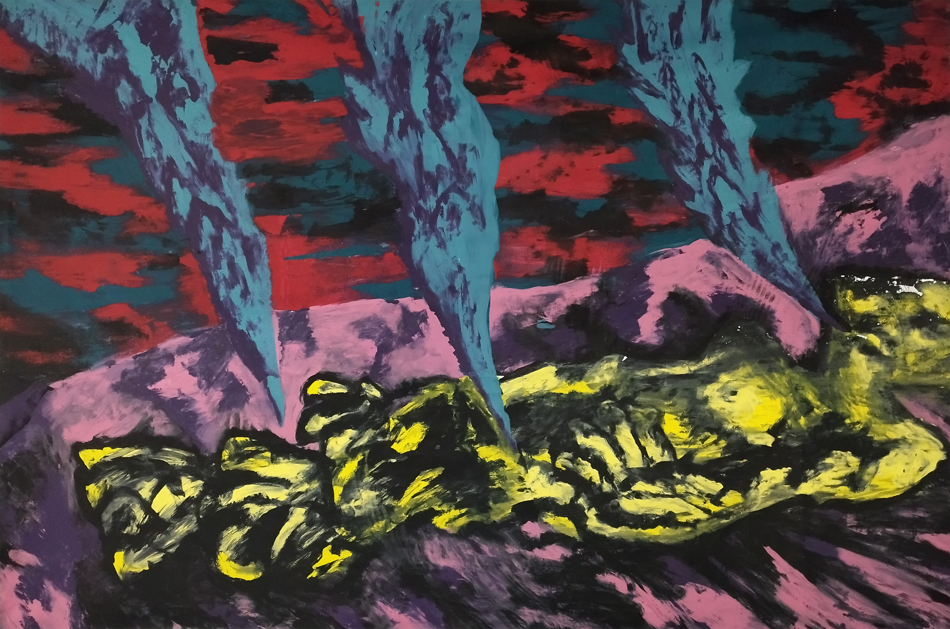 Tximistamixed media on canvas, 130x200cm, 2024