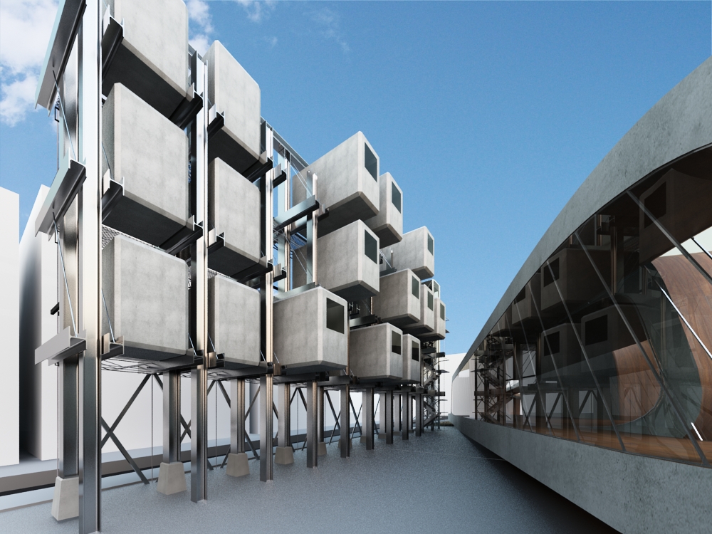 Skateboarding Arena & Housing Units -- Street View