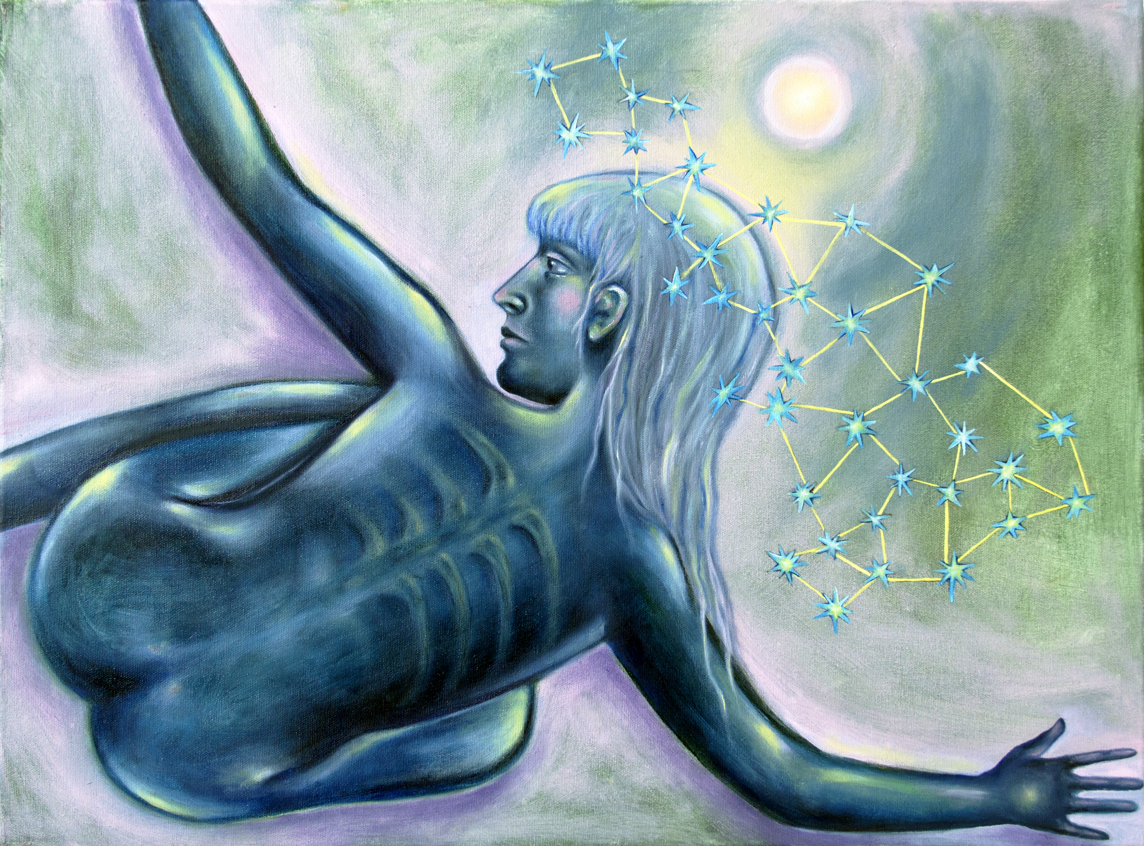  With the distant stars, where they can best protect me while I pray, 2022 - 24 x 18in 