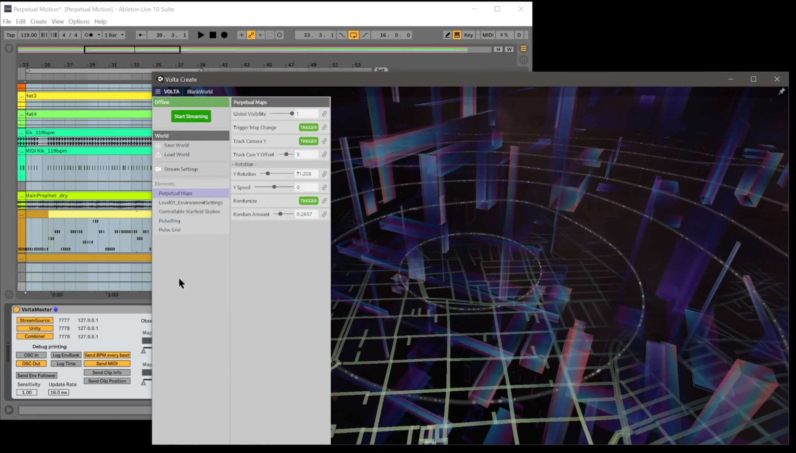 January 2021Version 0.1 of Volta Create - our artist-side app for world creation and broadcasting.